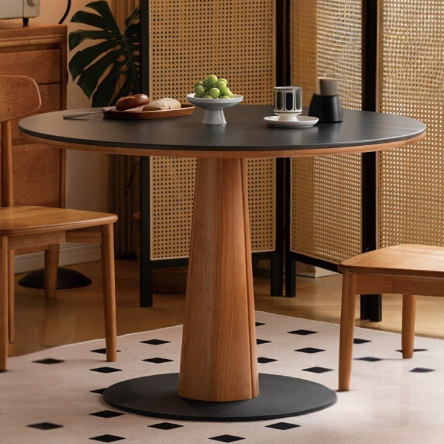 Cherry Solid Wood Rock Table Rock Dining Table