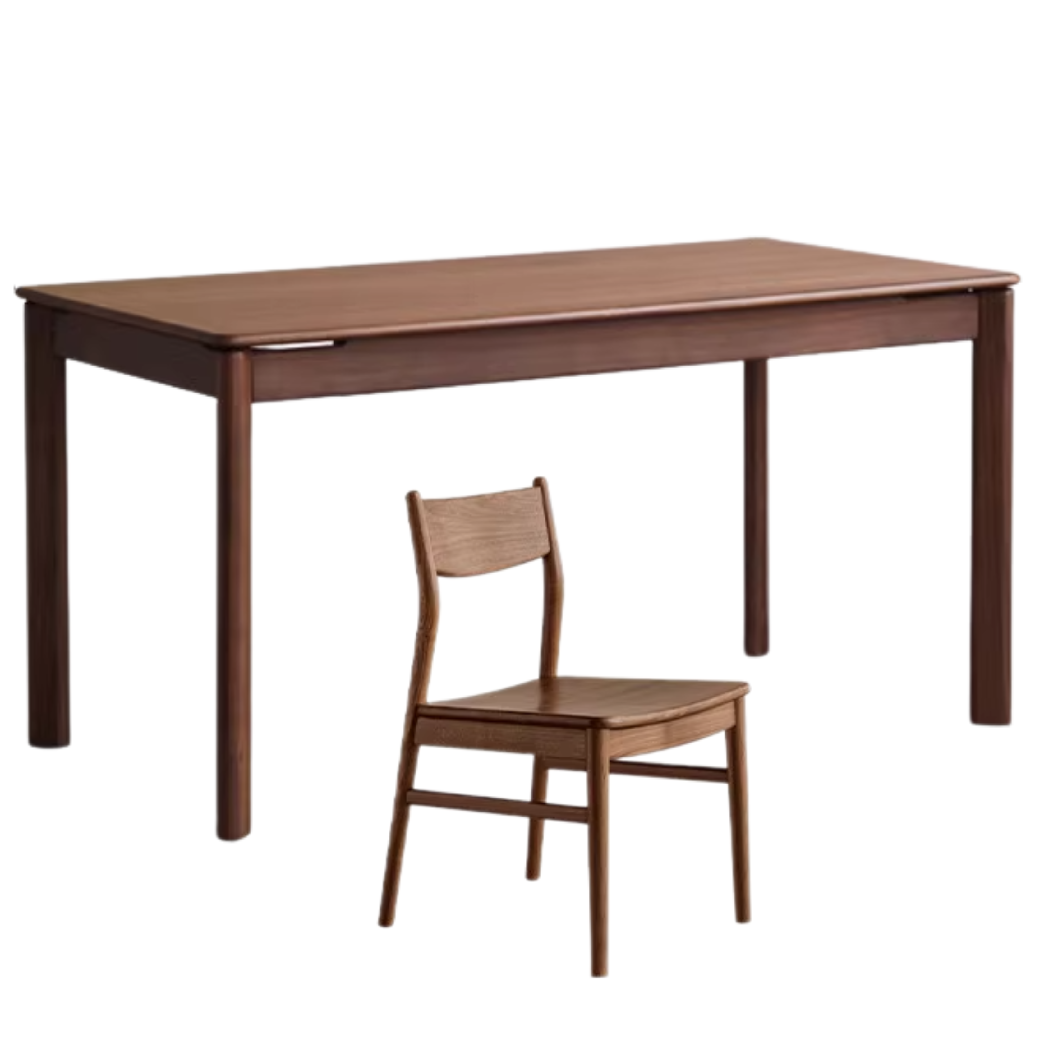 Black Walnut Wood, Sandalwood, Ash Solid Wood Modern Rectangular Table