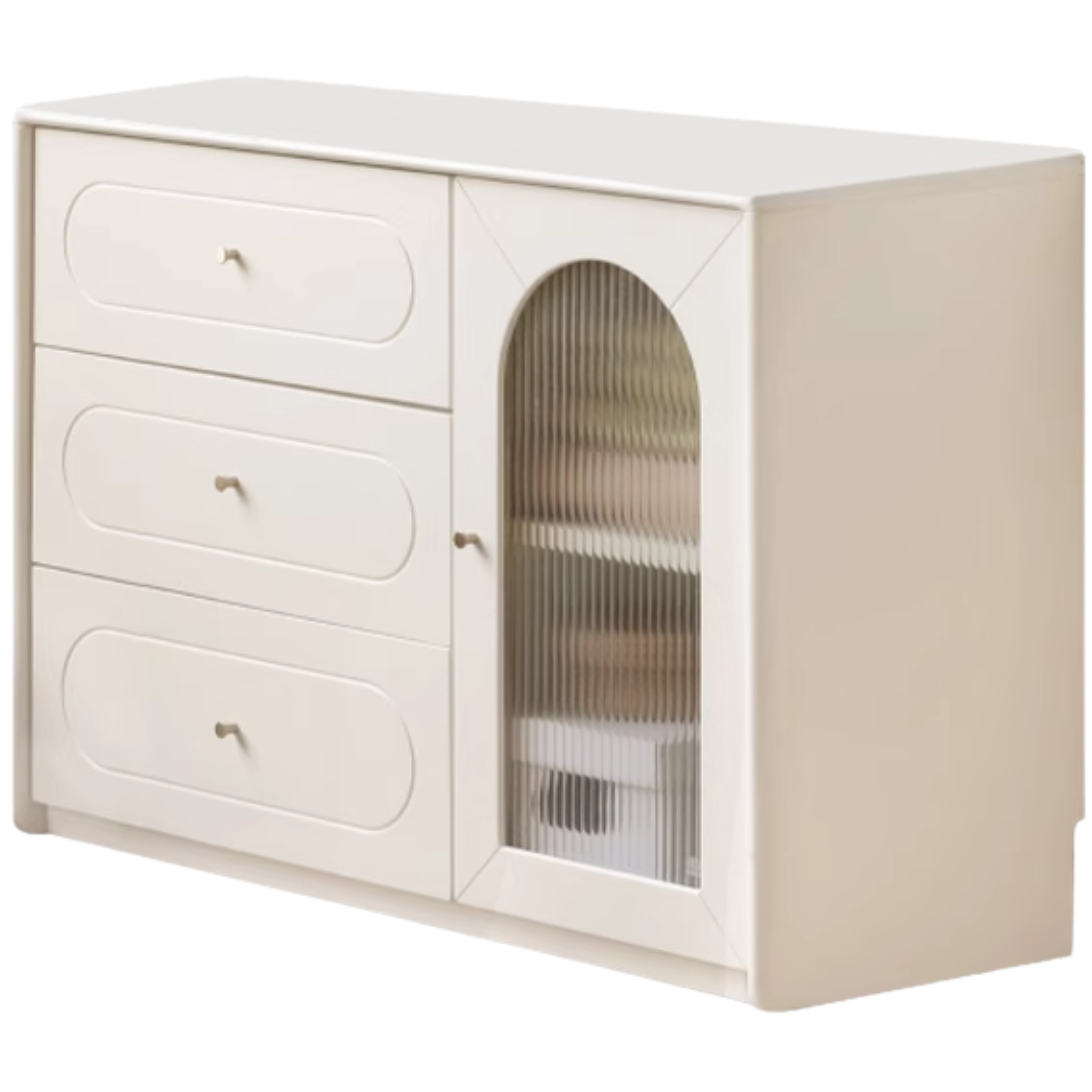 Tulip, Rubber Solid Wood French Cream Style Retractable Dressing Table