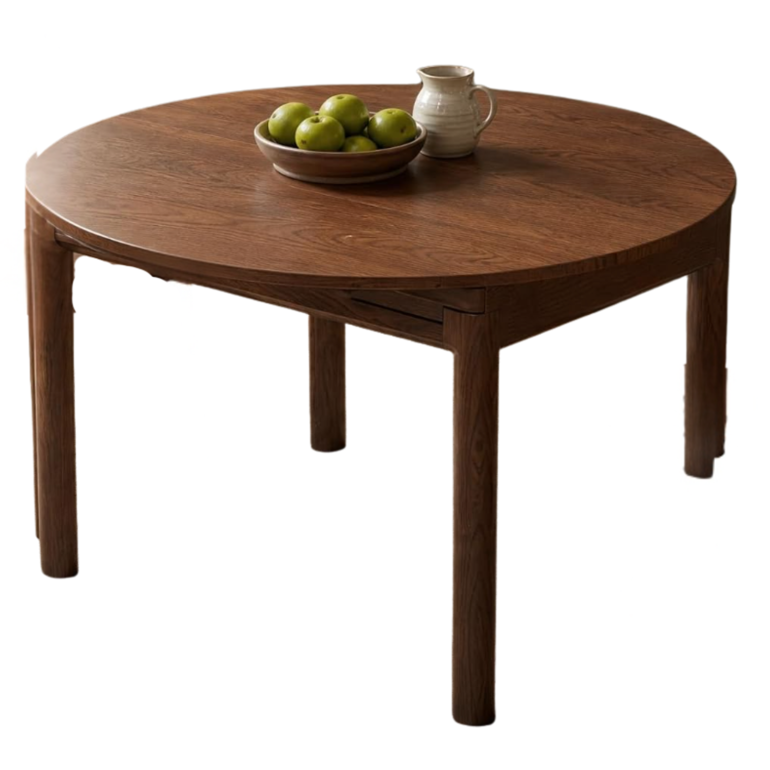 Oak Solid Wood Folding Round Dining Table