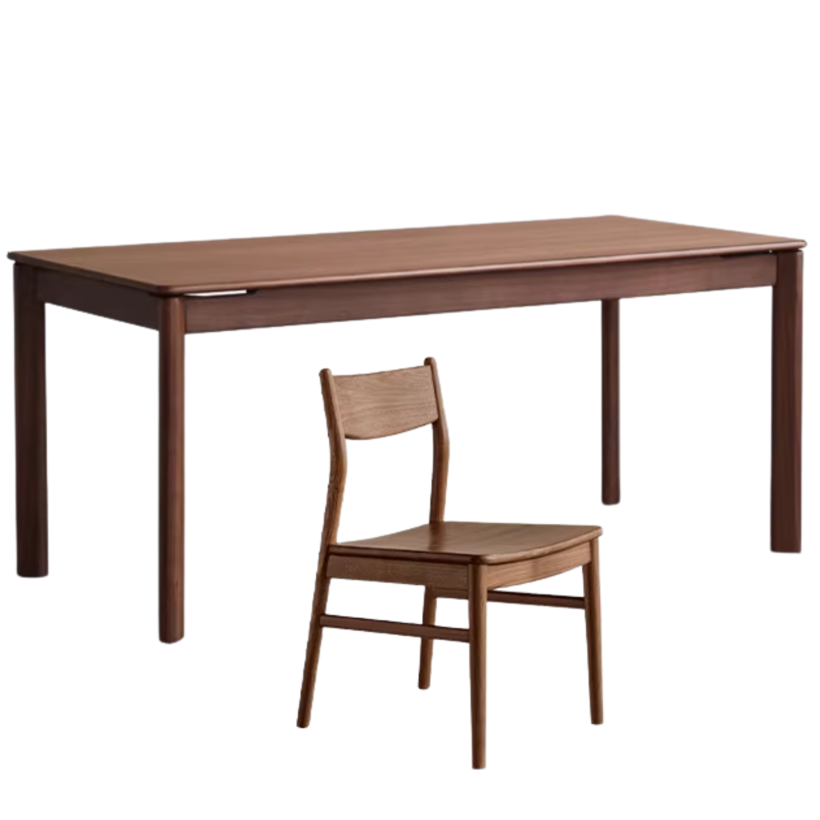 Black Walnut Wood, Sandalwood, Ash Solid Wood Modern Rectangular Table