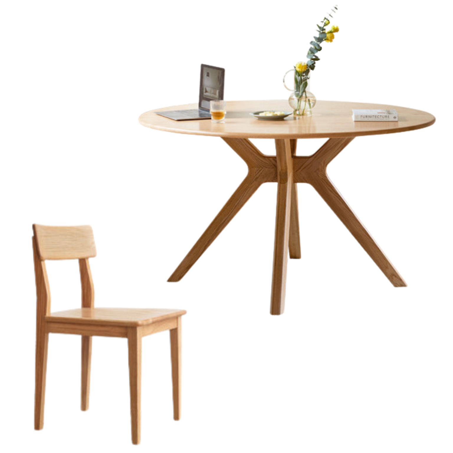 Oak Solid Wood Round dining Table