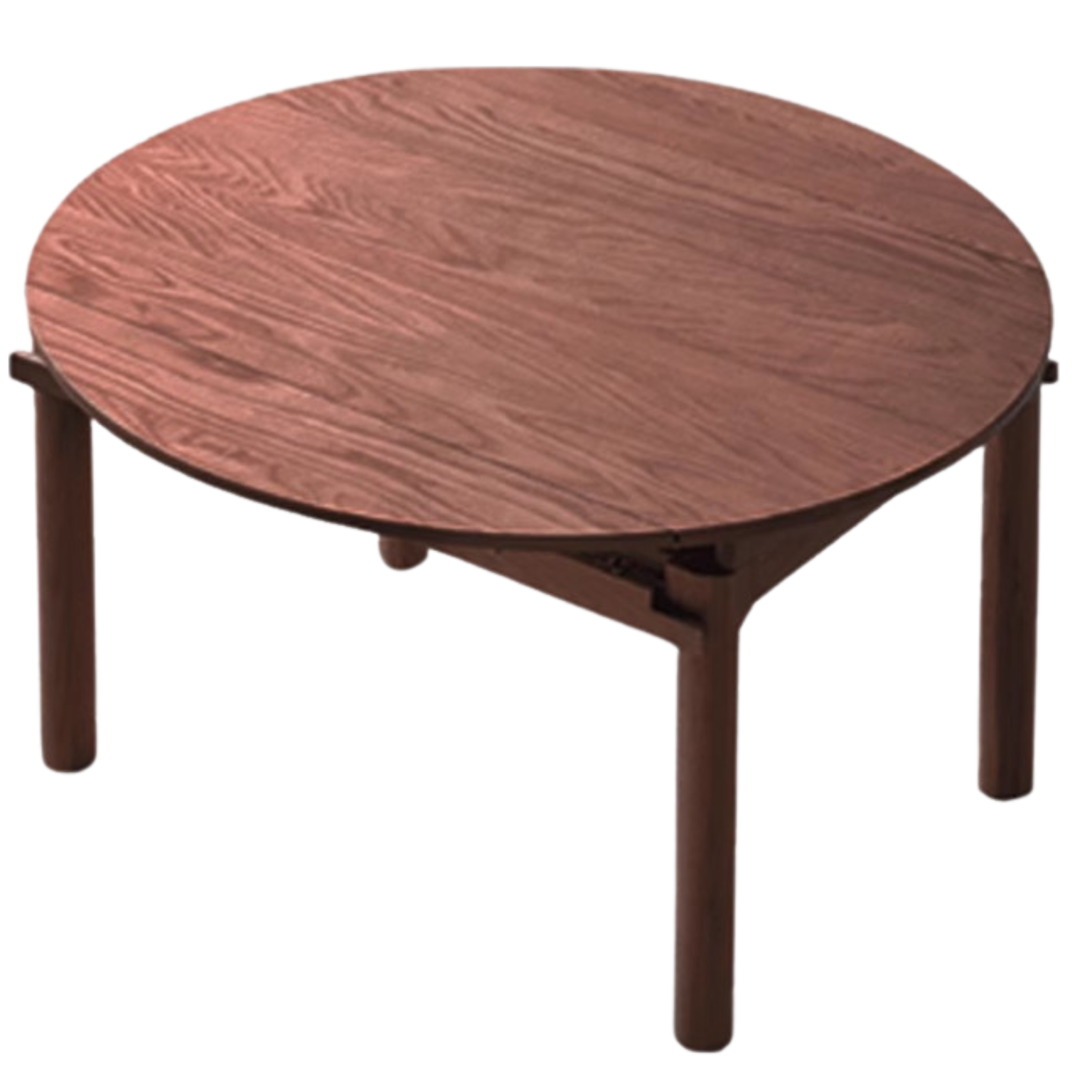 Black walnut solid wood North American slab folding round dining table