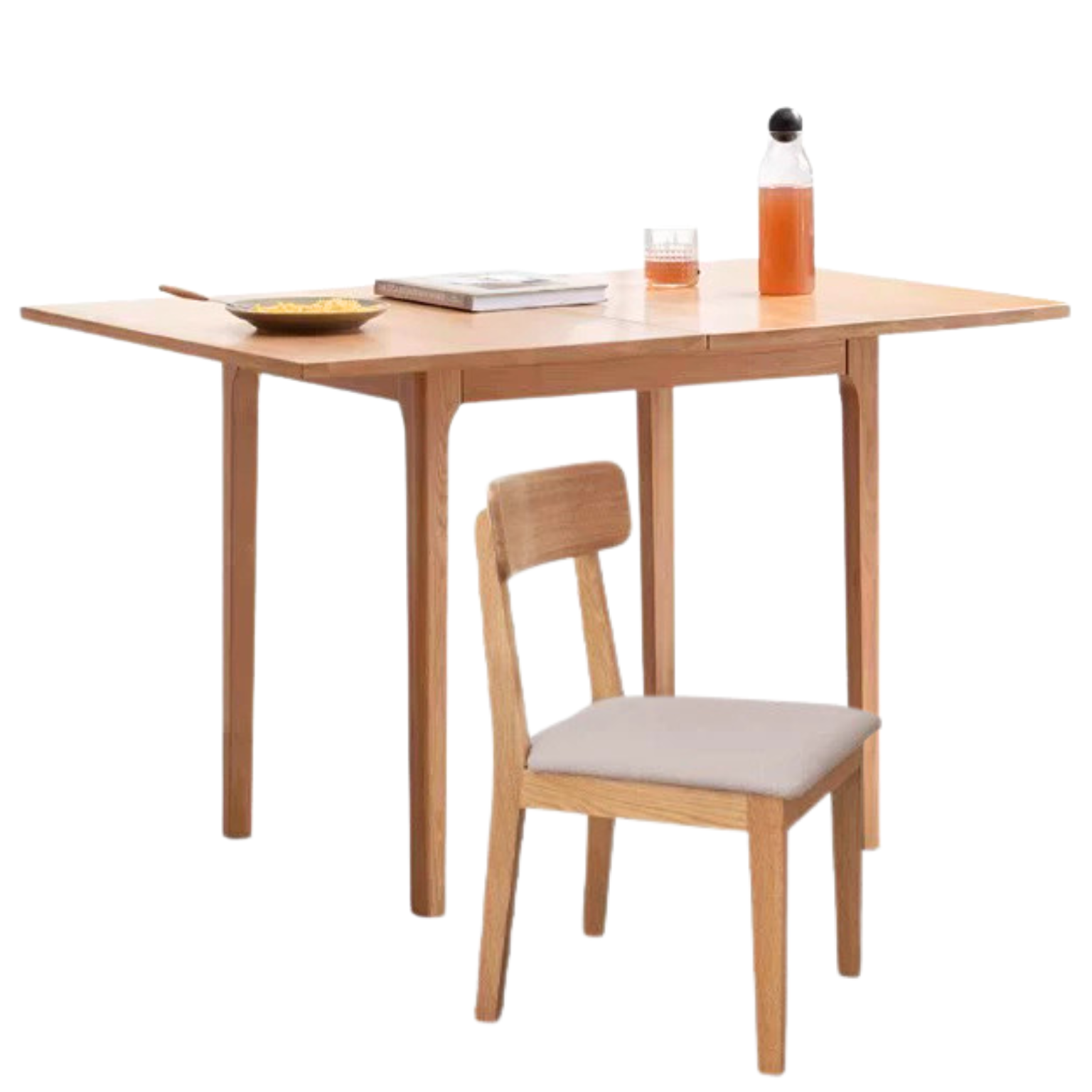 Oak Solid Wood Folding  Small Dining Table