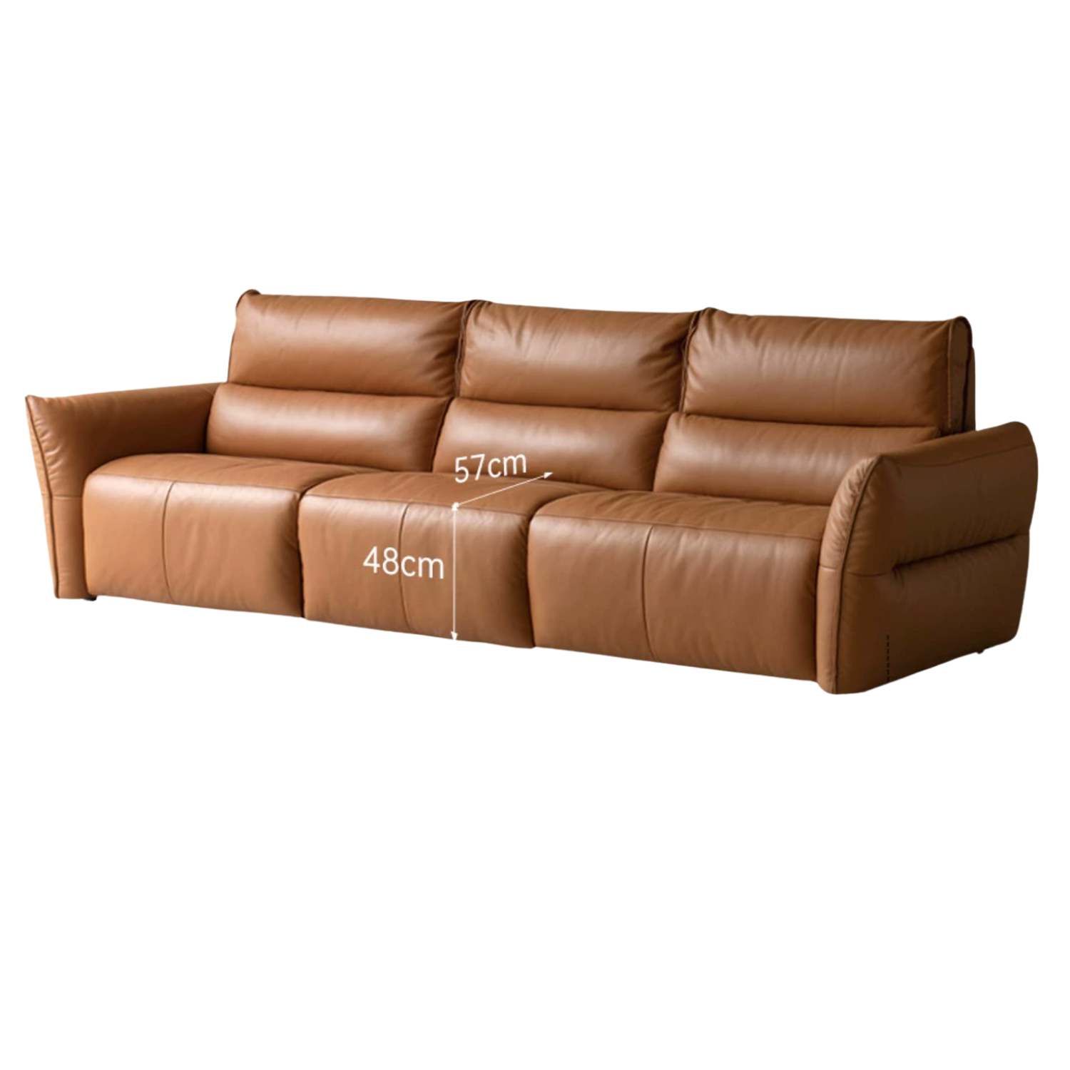 Genuine Leather Sofa Italian Light Luxury Tofu Block Sofa