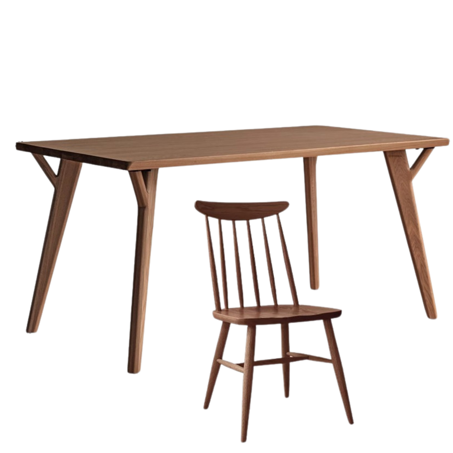 Ash Solid wood dining table rectangular walnut color ,