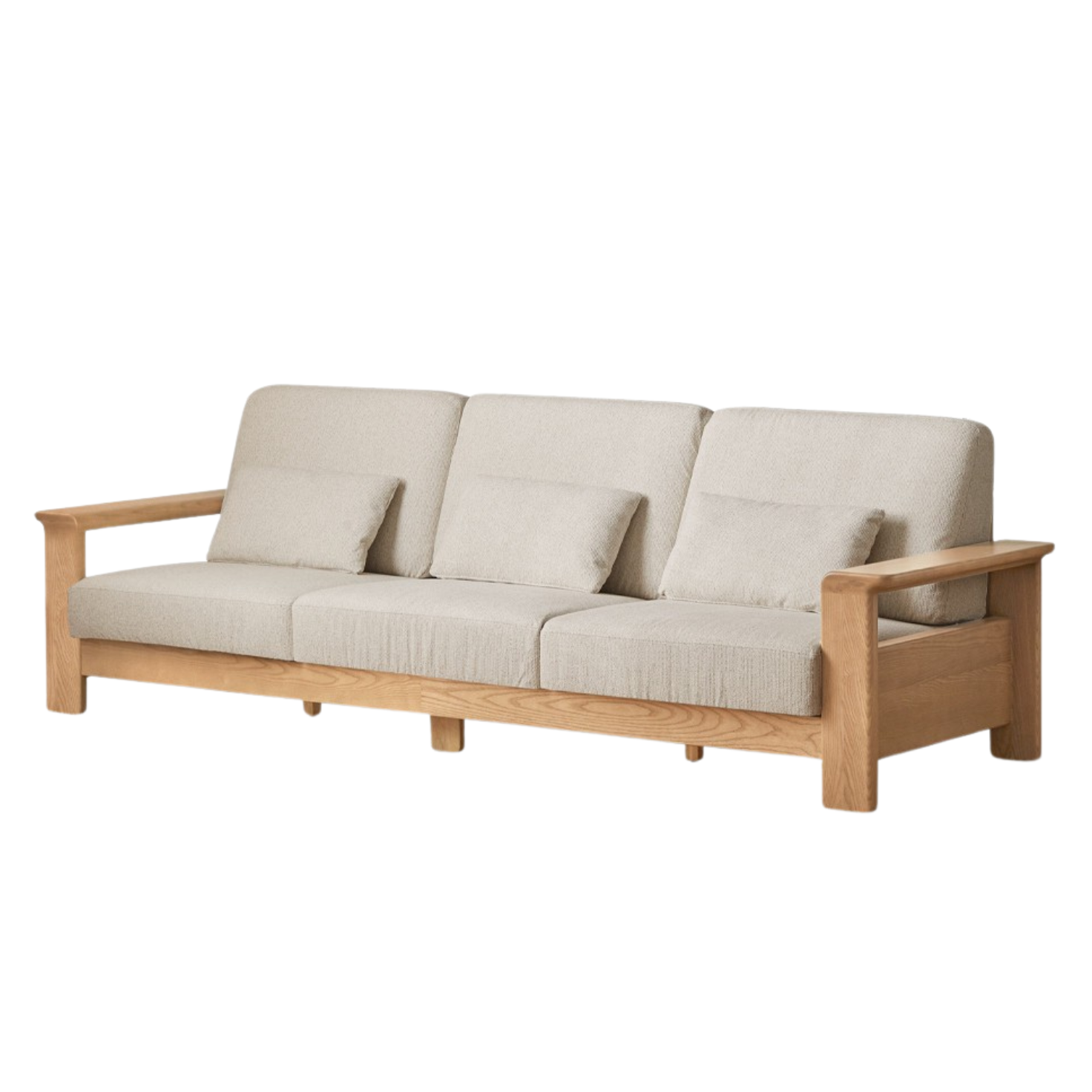 Ash solid Wood Modern Straight Sofa