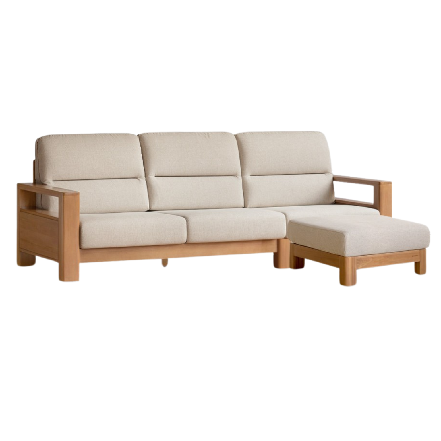 Poplar solid wood sofa modern simple high back fabric sofa