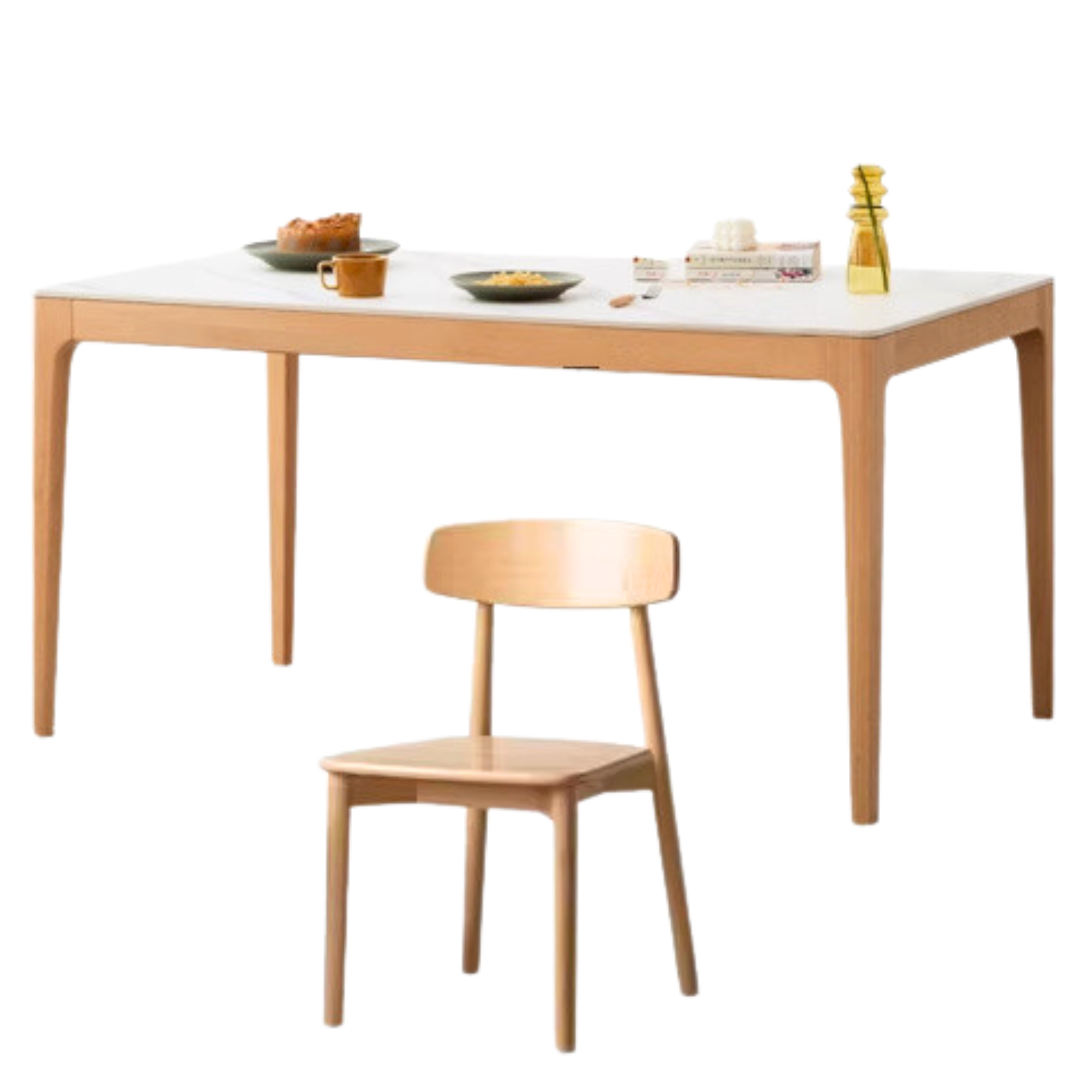 Beech solid wood slate dining table rectangular ,