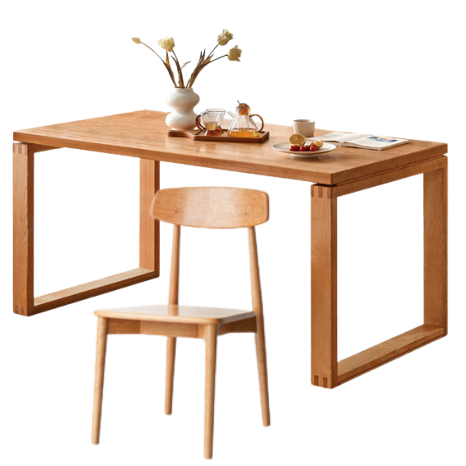 Cherry wood dining table ,island table integrated large board,