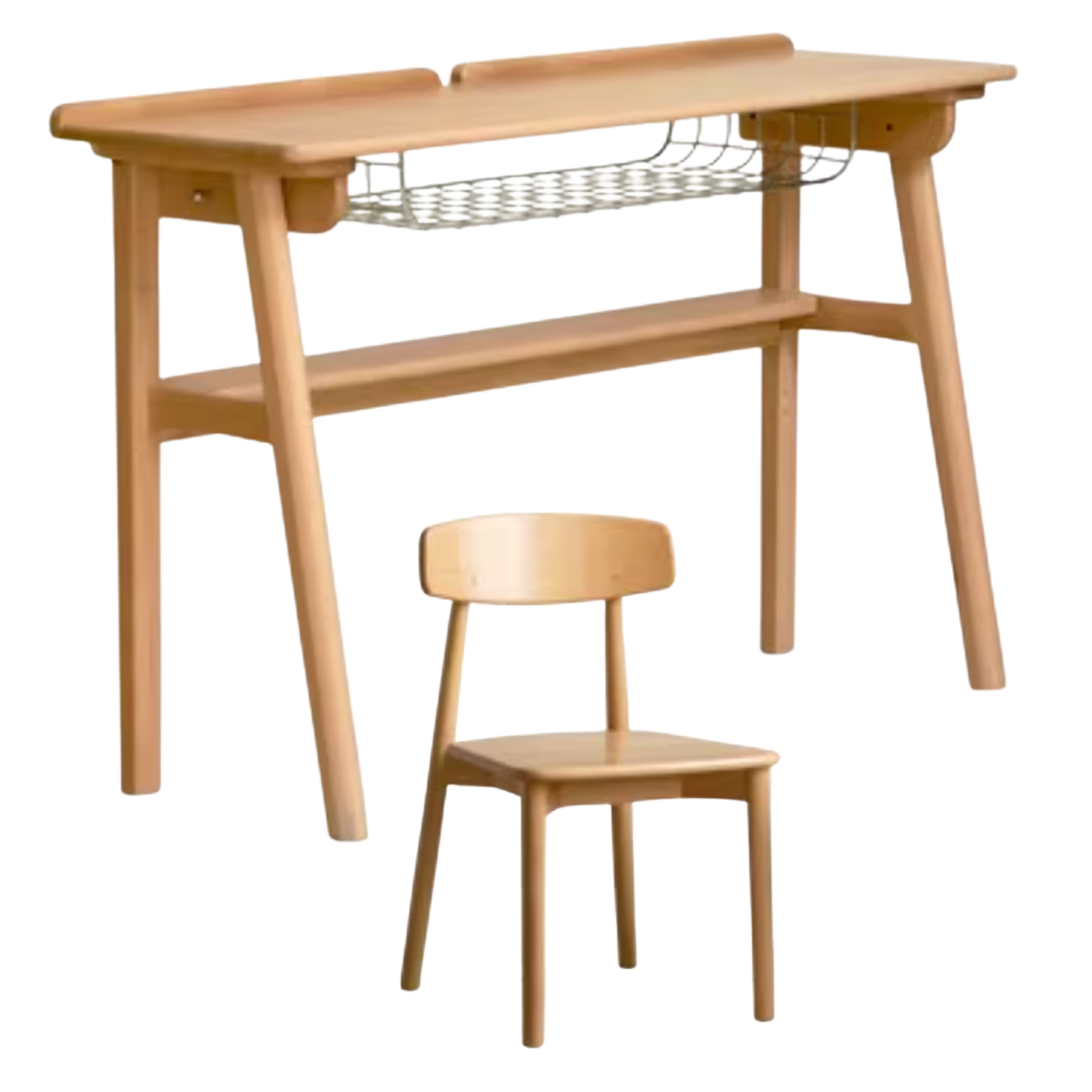 European Beech Solid Wood Ultra Narrow Writing Desk.