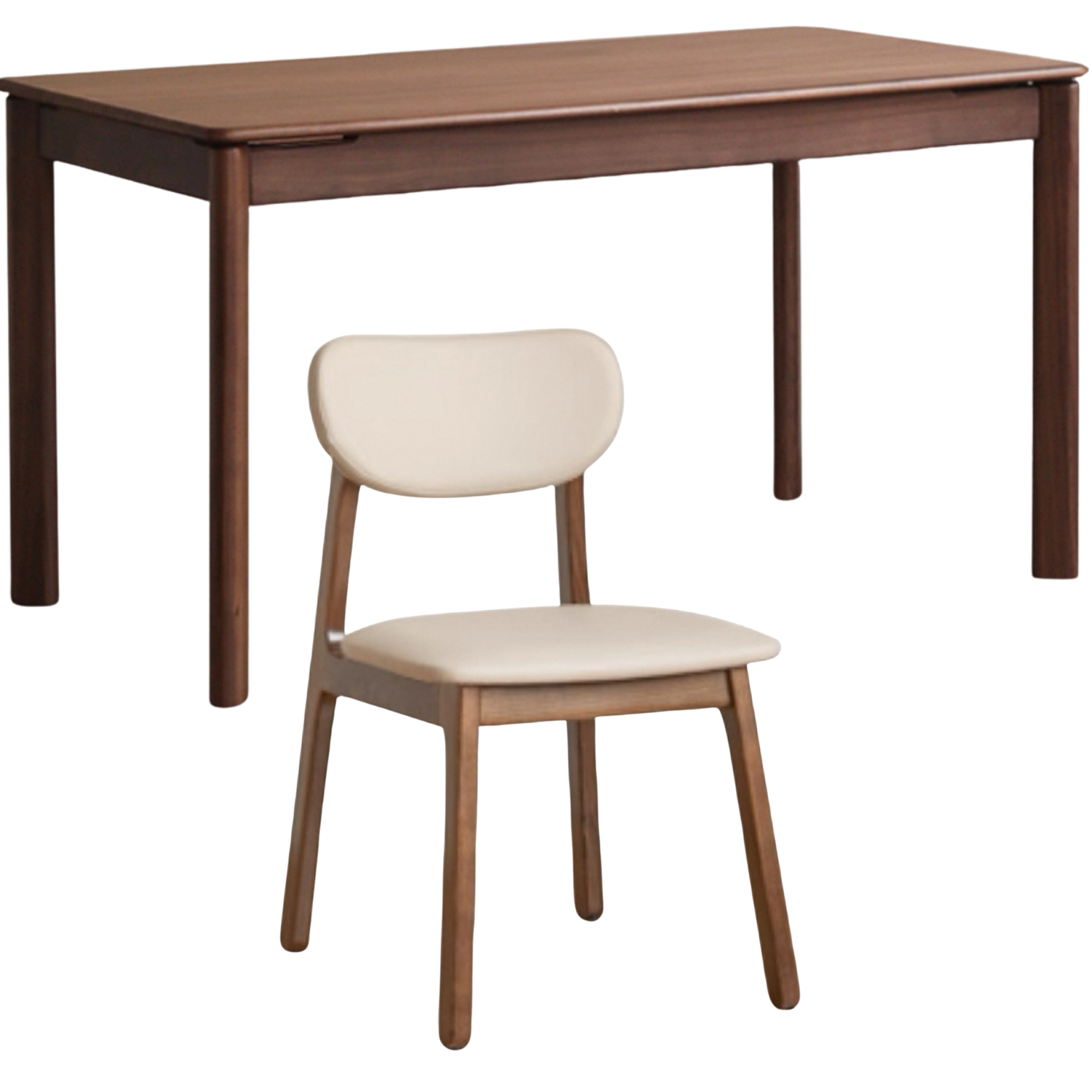 Black Walnut, Sandalwood, Ash Solid, Golden Pear Wood Modern Rectangular Table