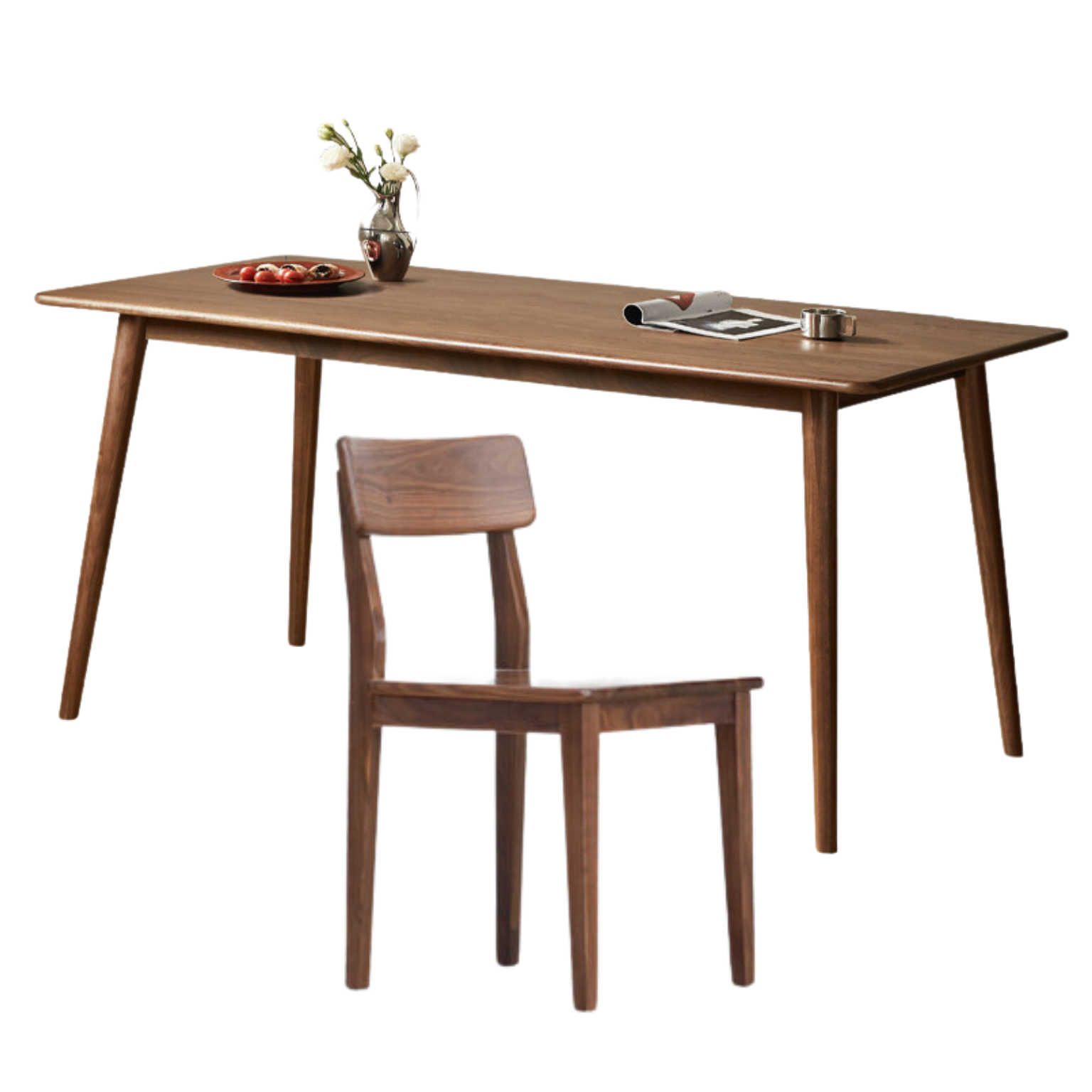 Black Walnut solid wood light luxori dining table,