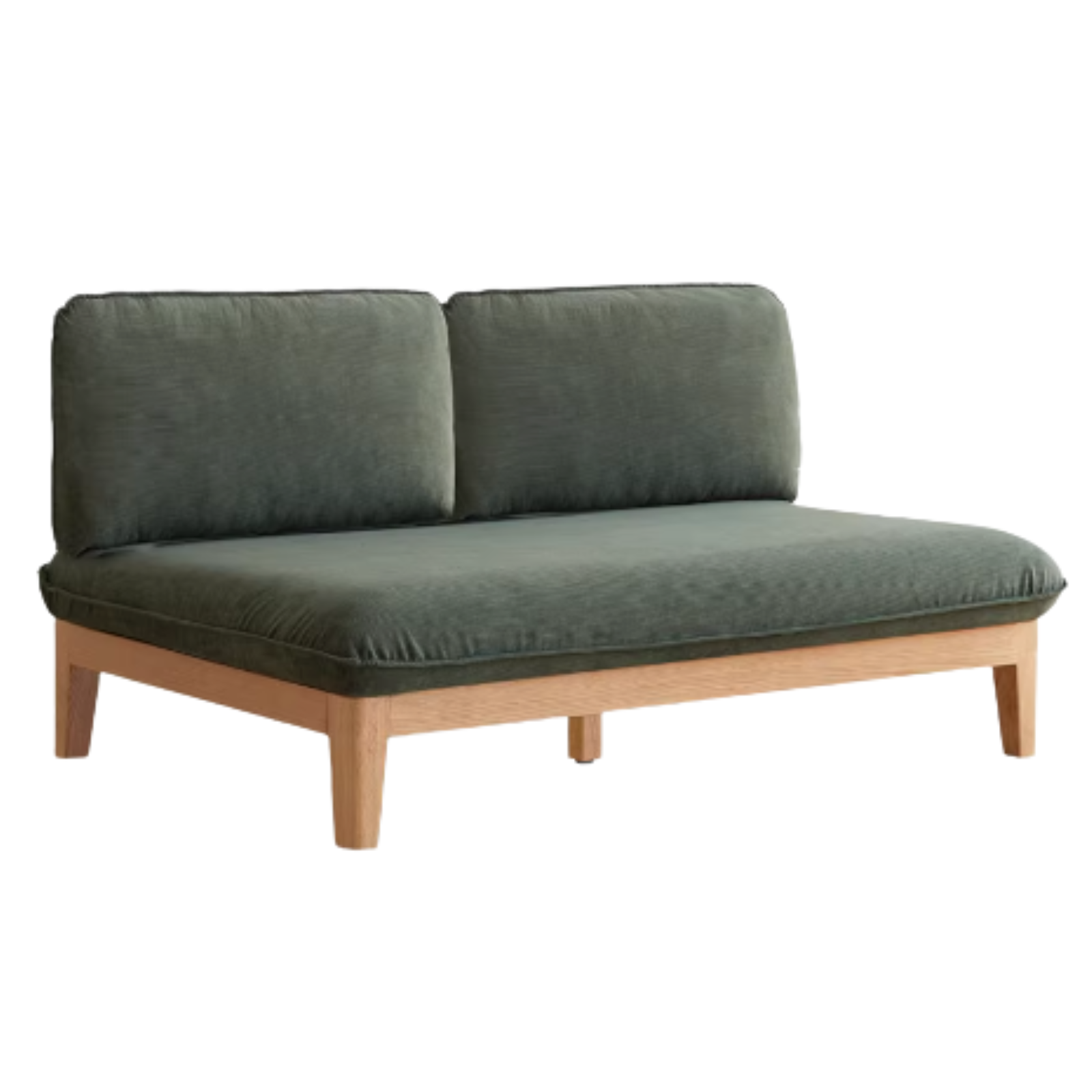 Oak Solid Wood Fabric Sofa)