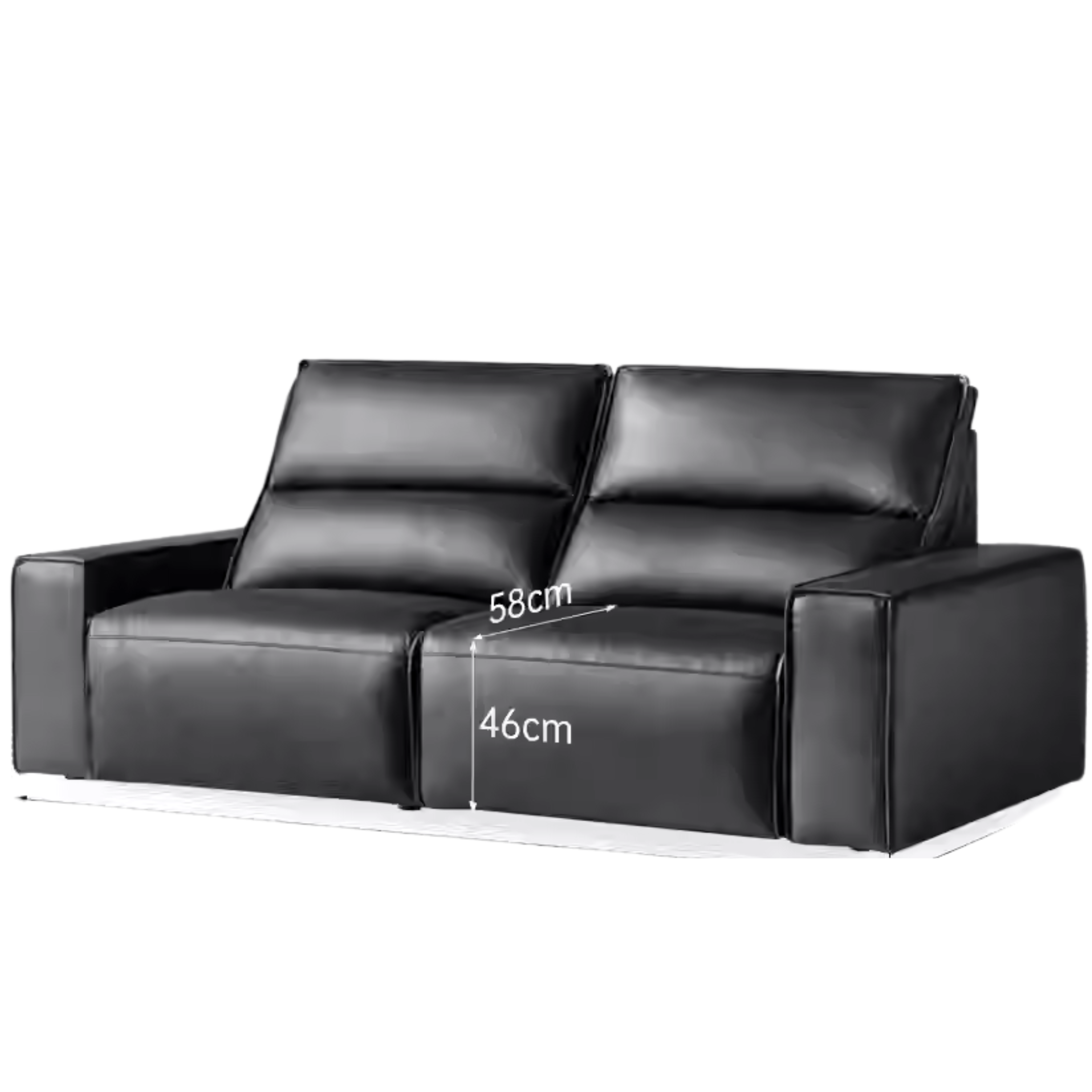 Cowhide Straight Leather Electric Sofa- 4 color
