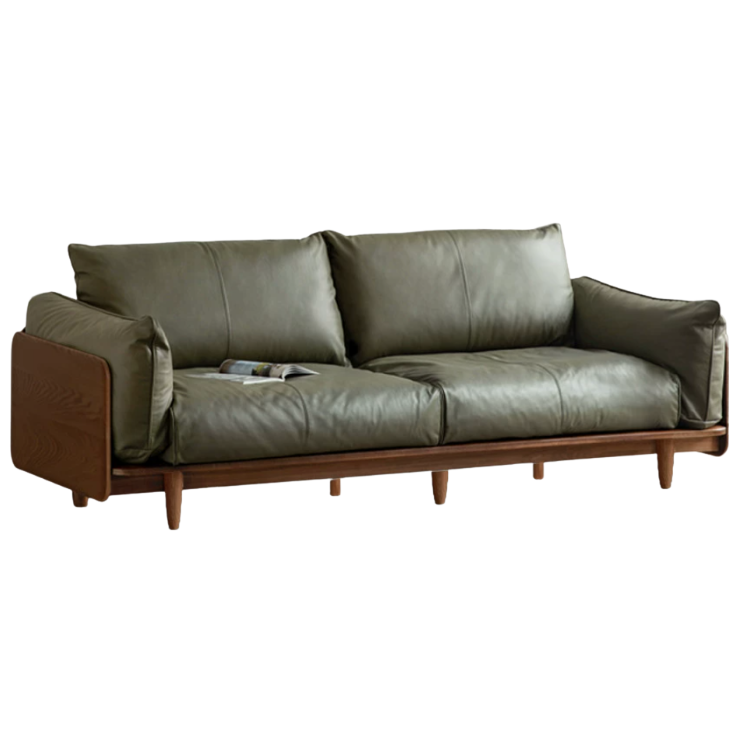 Oak, Ash Solid Wood genuine leather, fabric Sofa