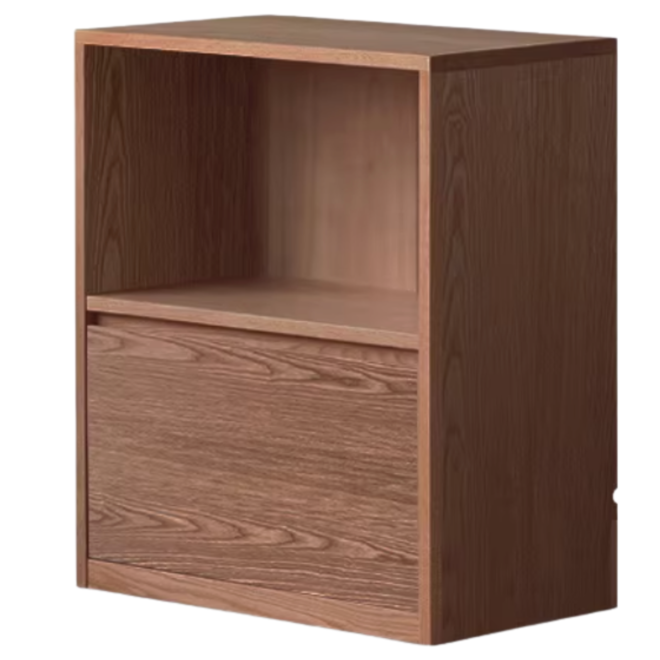 Black Walnut, Rubberwood Solid Wood Low Bookshelf Combination Floor-Standing Cabinet