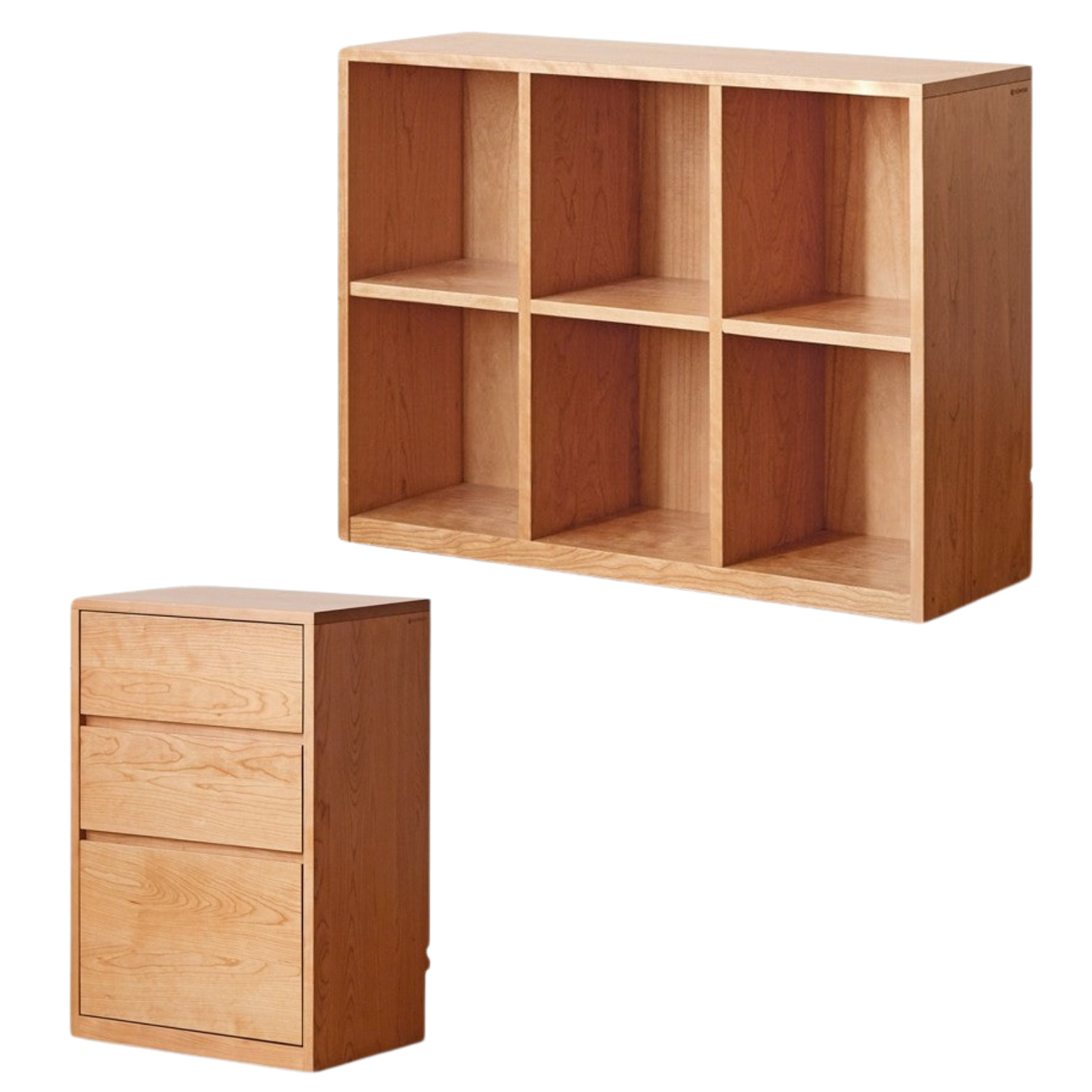 Cherry solid wood vintage floor storage bookcase<