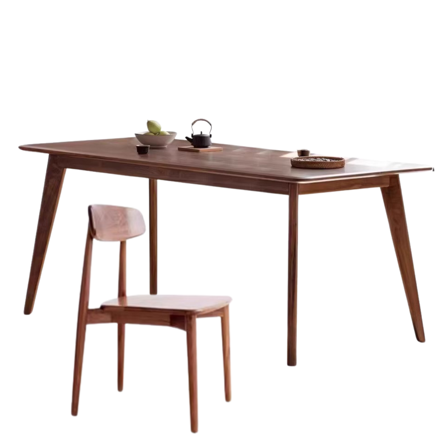 Black walnut solid wood North American dining table,