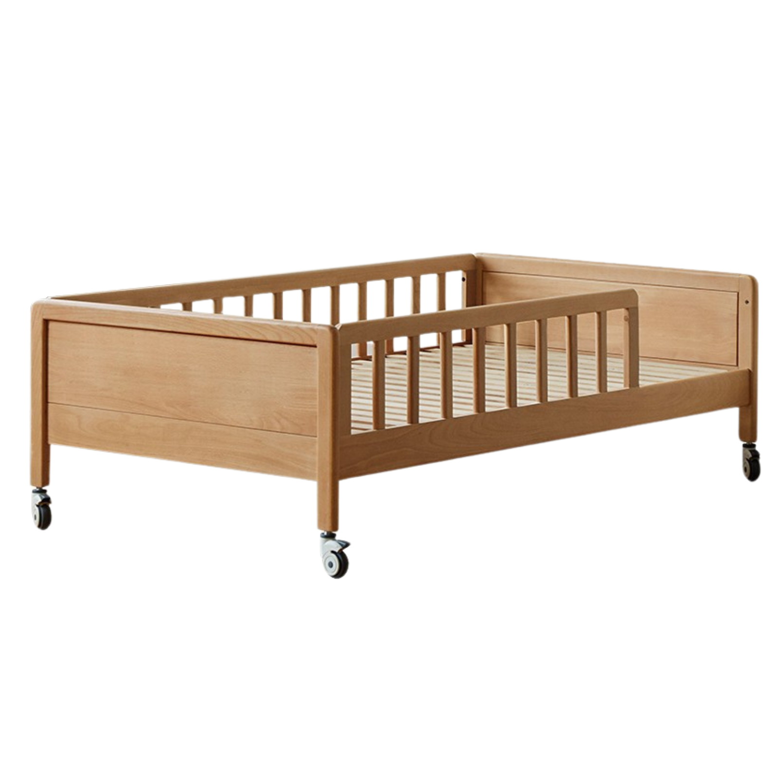 Beech Solid Wood Mother and Child Trolley Bunk Bed