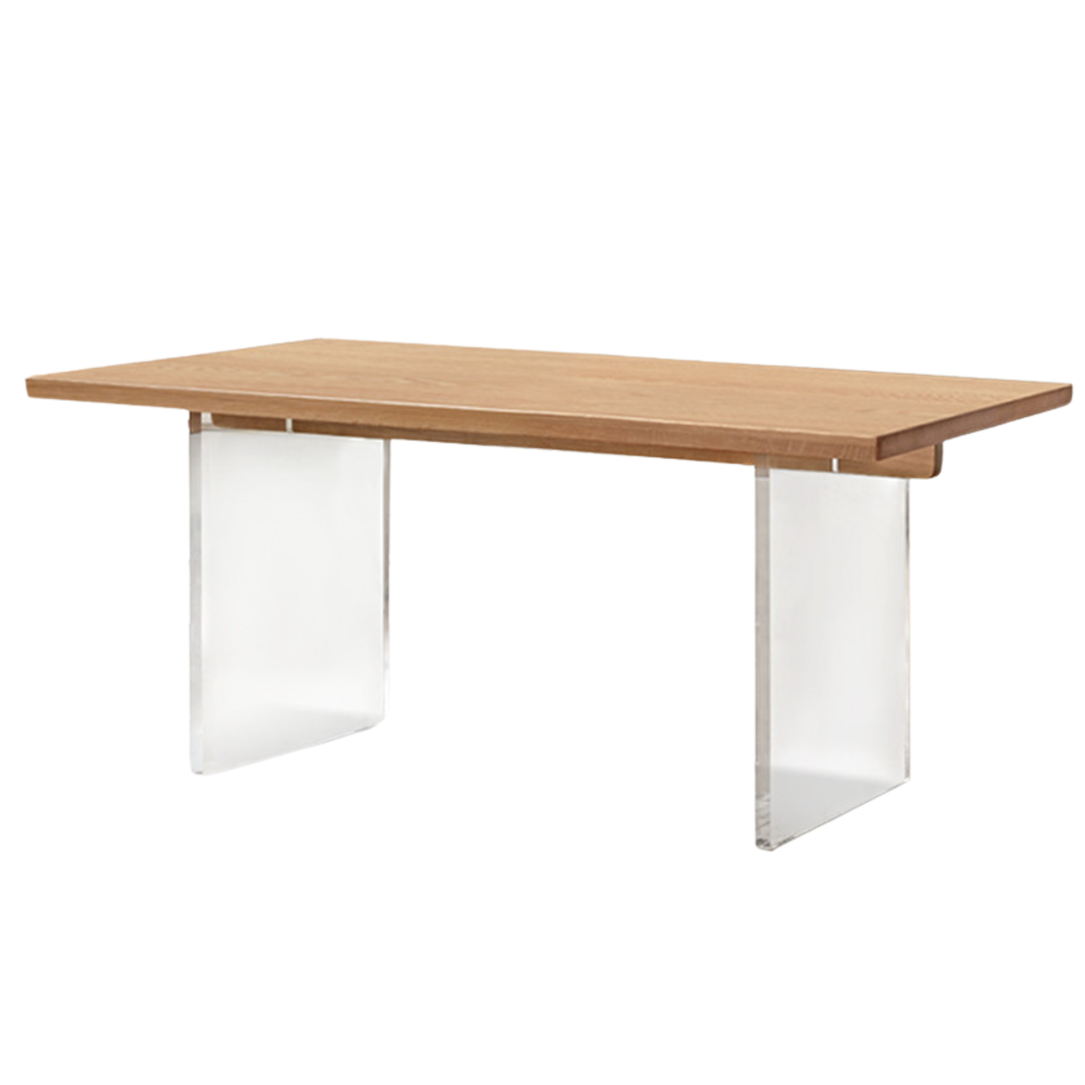 Oak solid wood dining table acrylic floating large size,