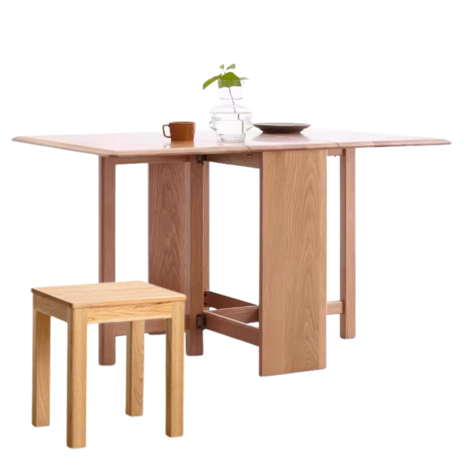 Oak Solid Wood Folding Dining Table