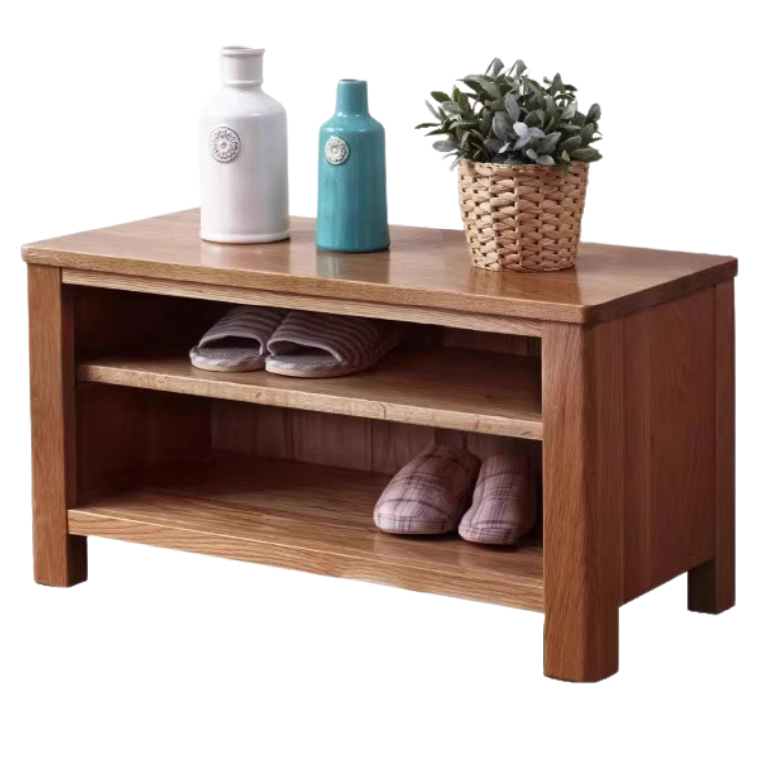 Oak Solid Wood Shoe Storage Bench