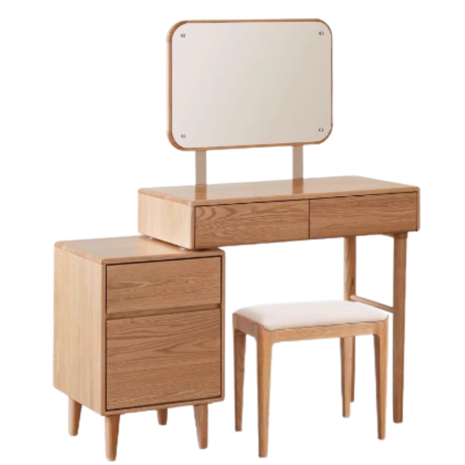 Oak solid wood retractable dressing table modern