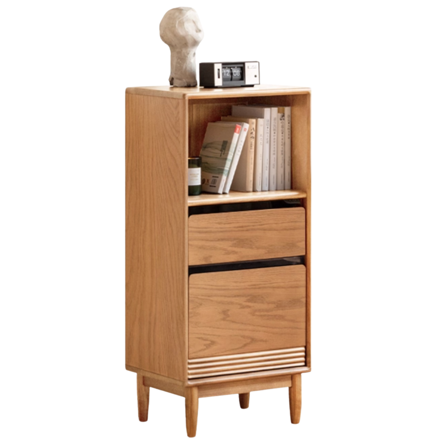Black Walnut, Oak Solid Wood Modern Side Cabinet