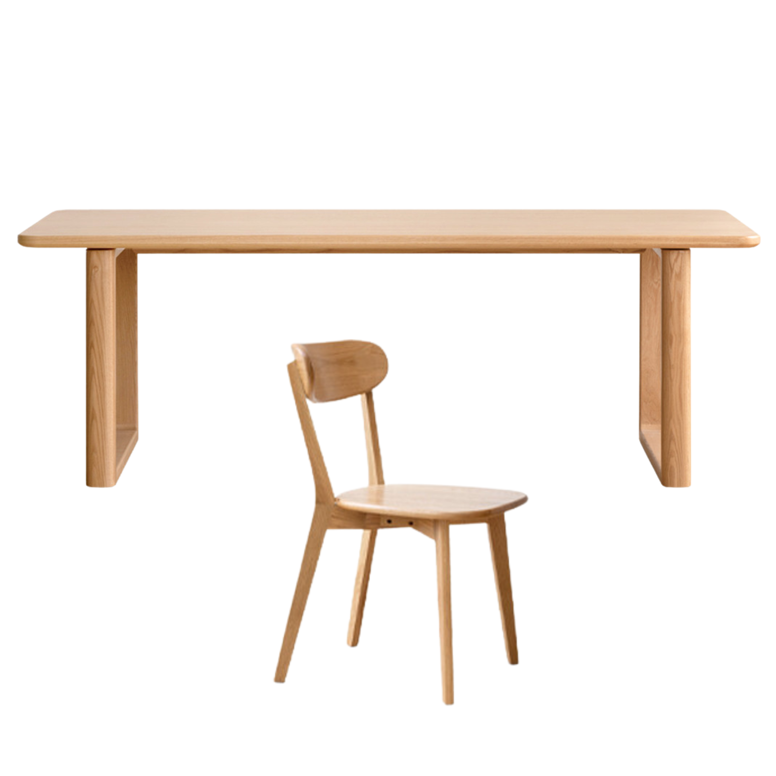 Oak solid wood large plate dining  table-