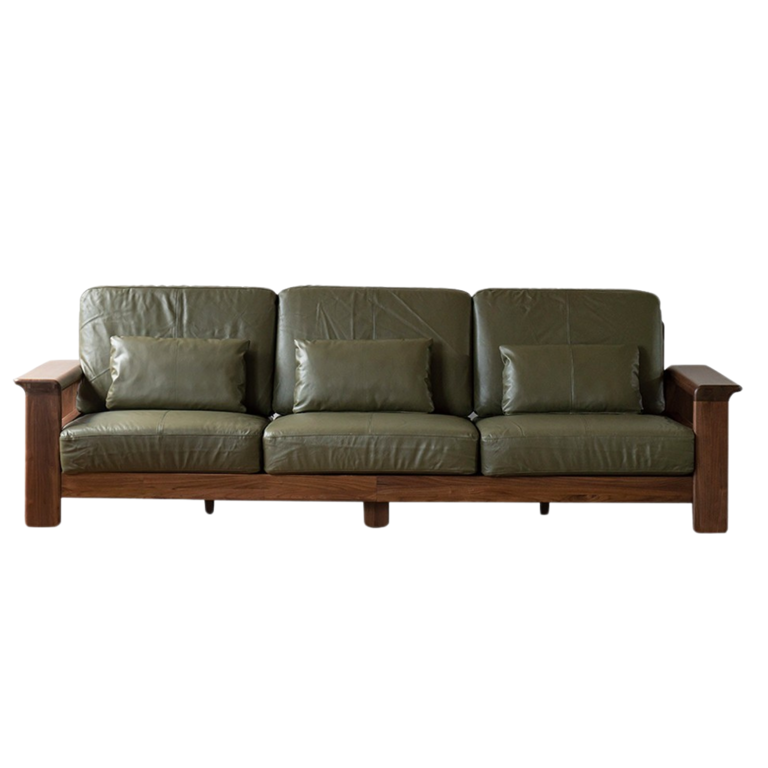 Black Walnut Solid Wood Modern Straight Sofa