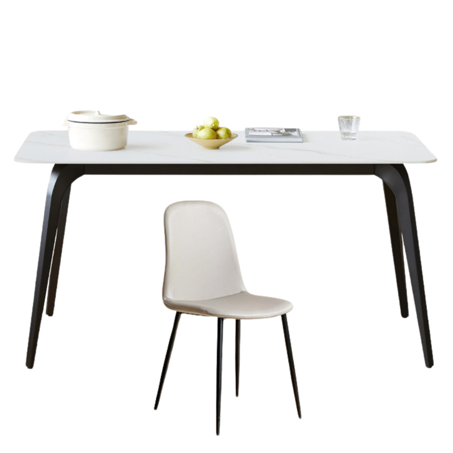 Solid wood slate dining table iron Italian style ,