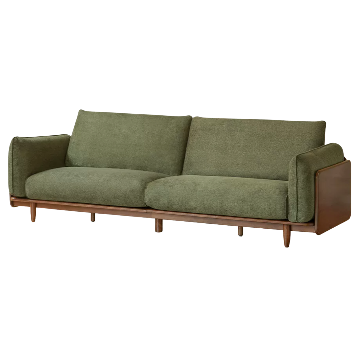 Black Walnut, Oak Solid Wood Sofa with Italian Light Luxury Design