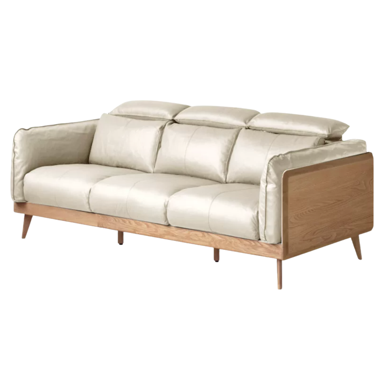 Oak, Ash Solid Wood High-Back Adjustable leather, fabric Sofa
