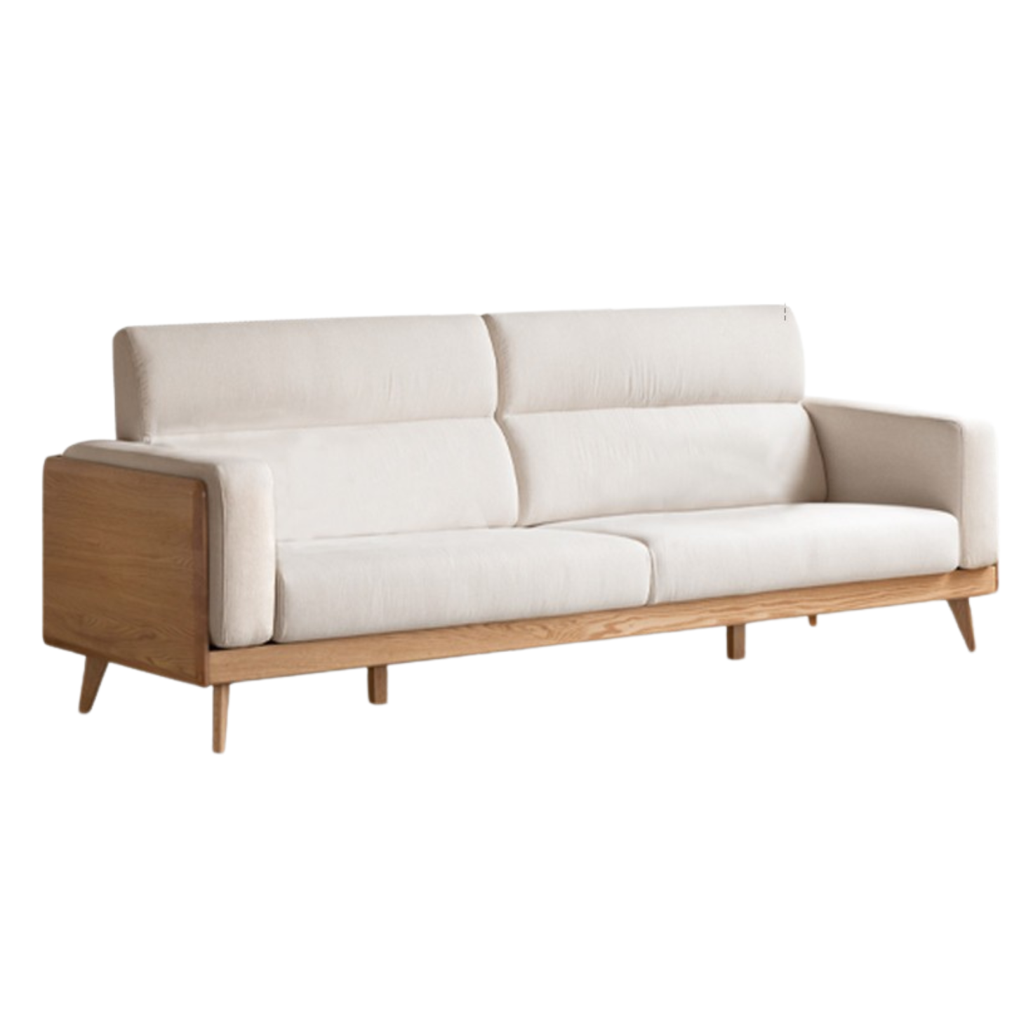 Oak Solid Wood Modern Fabric Sofa