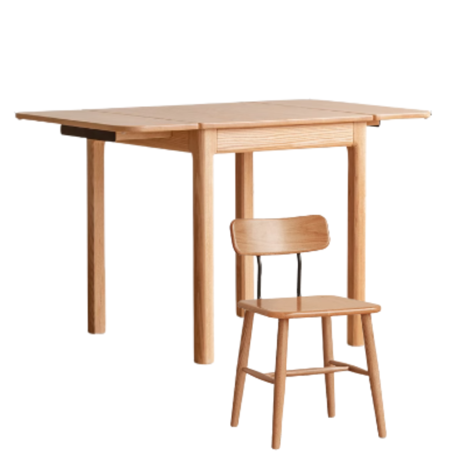 Oak solid wood folding dining table,