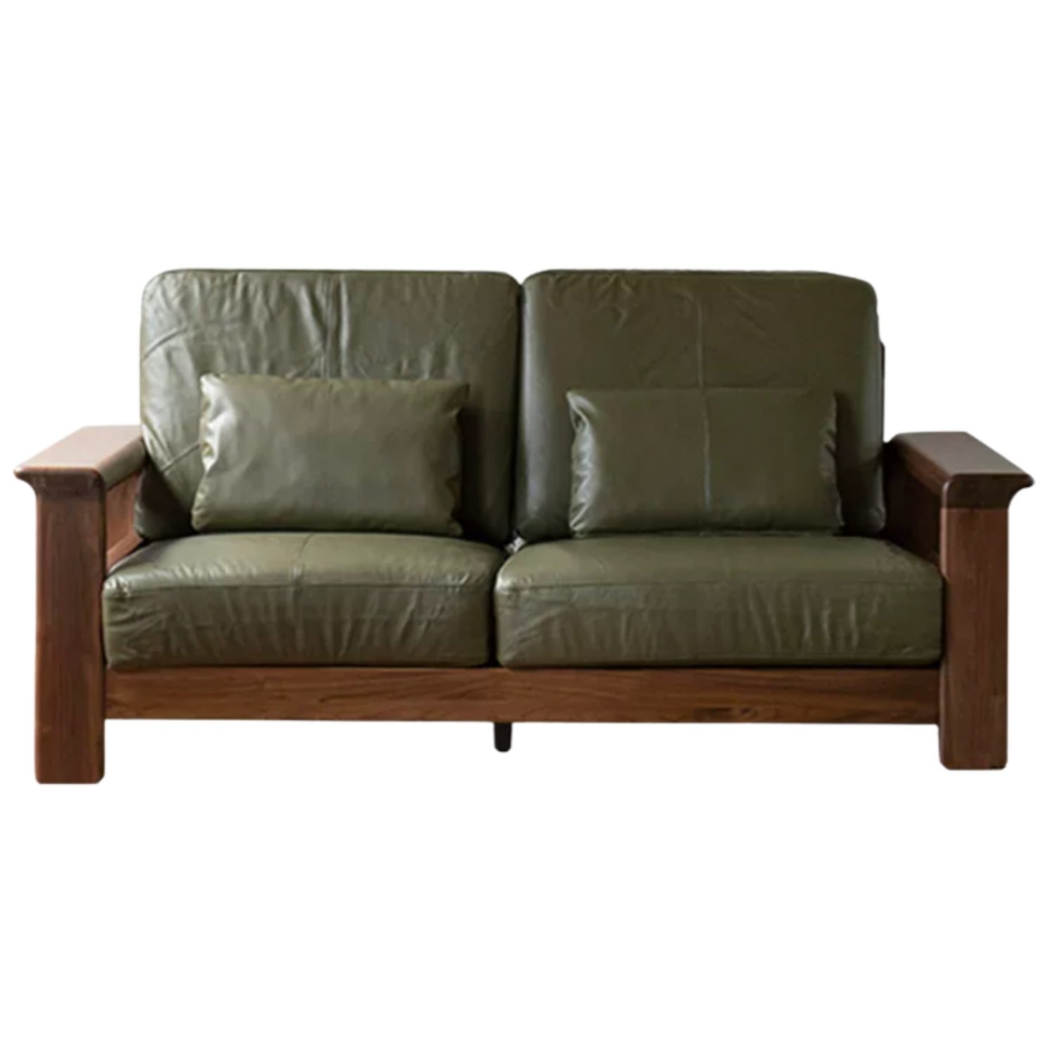 Black Walnut Solid Wood, Ash, Sandalwood, Genuine Leather, fabrics Designer Sofa with Deep, Structured Silhouette