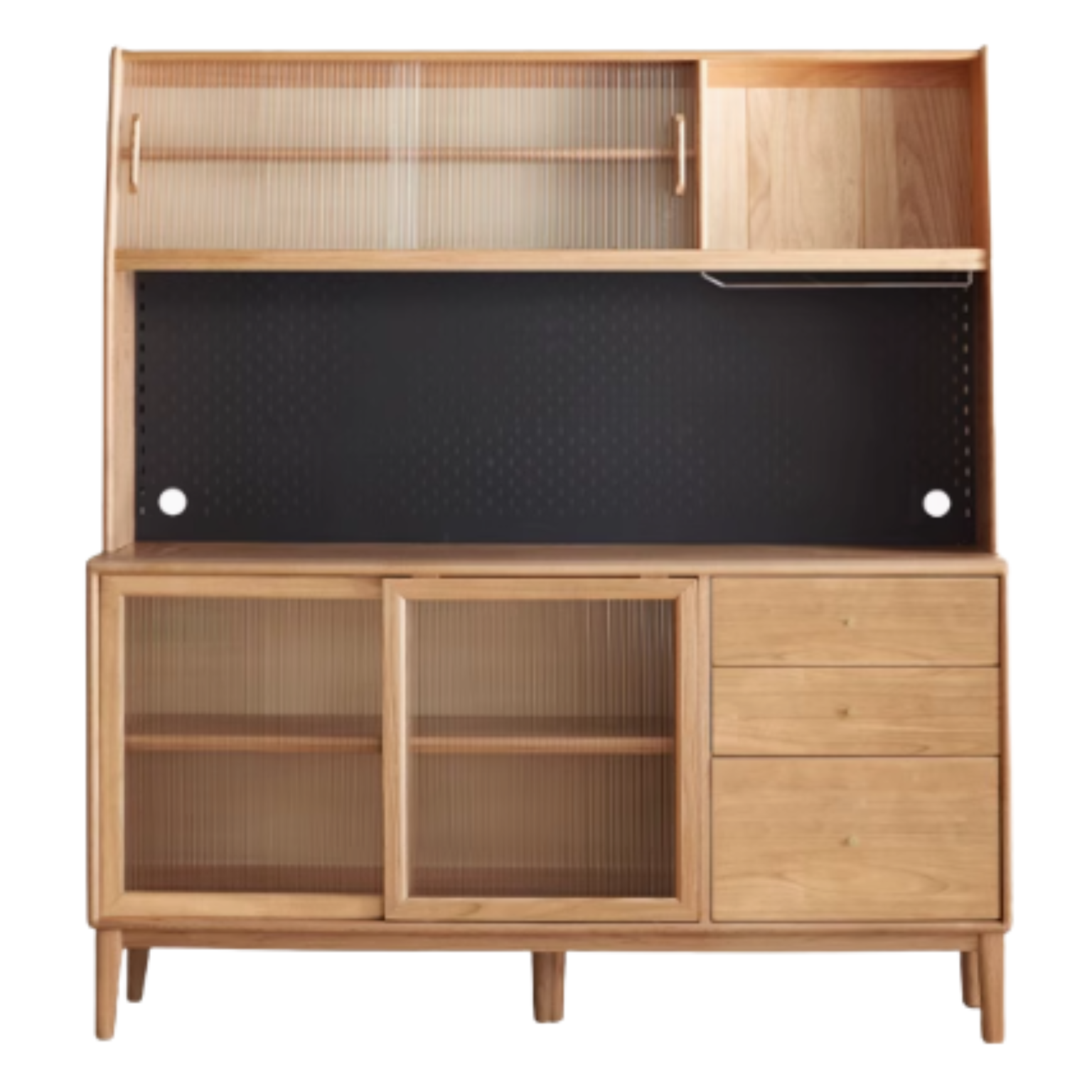 Rubber, Oak Solid Wood Buffet Cabinet, Sideboard