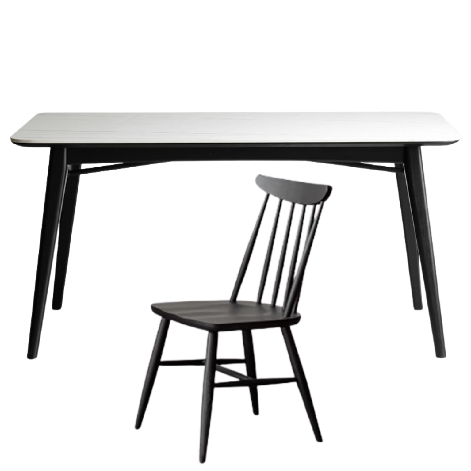 Oak Solid wood slate luxury dining table,