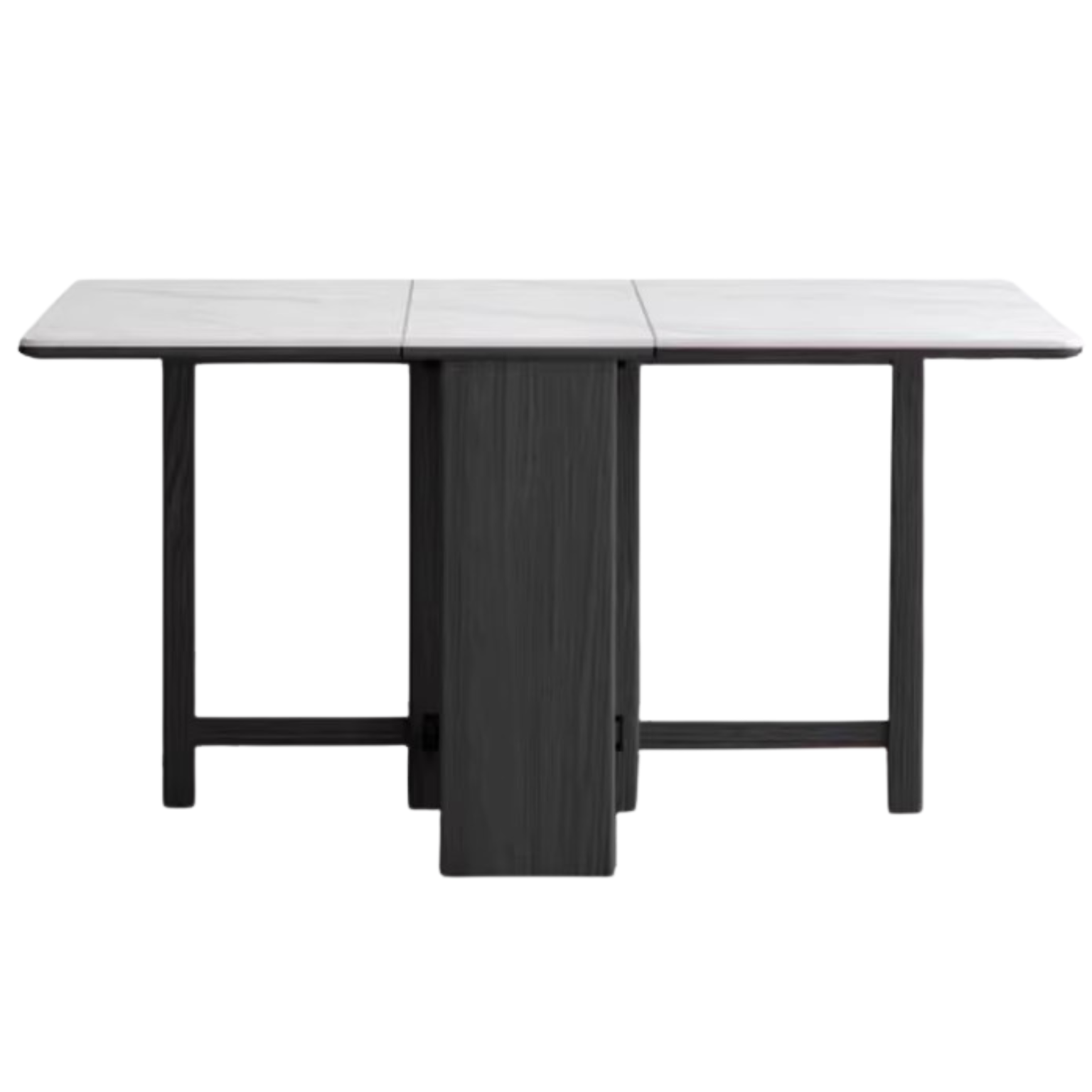 Oak Solid Wood Foldable Dining Table With Rock Slab Surface