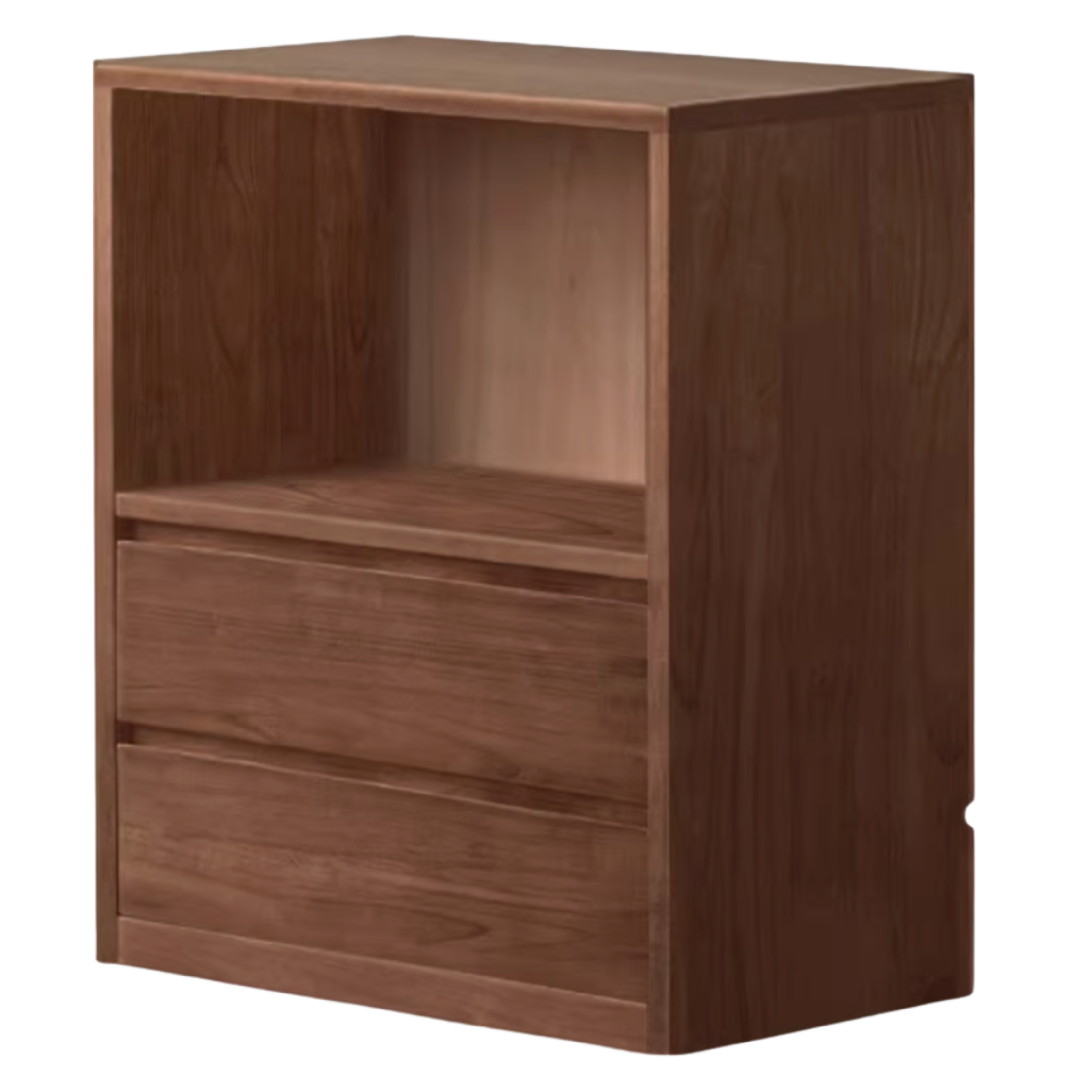 Black Walnut, Rubberwood Solid Wood Low Bookshelf Combination Floor-Standing Cabinet