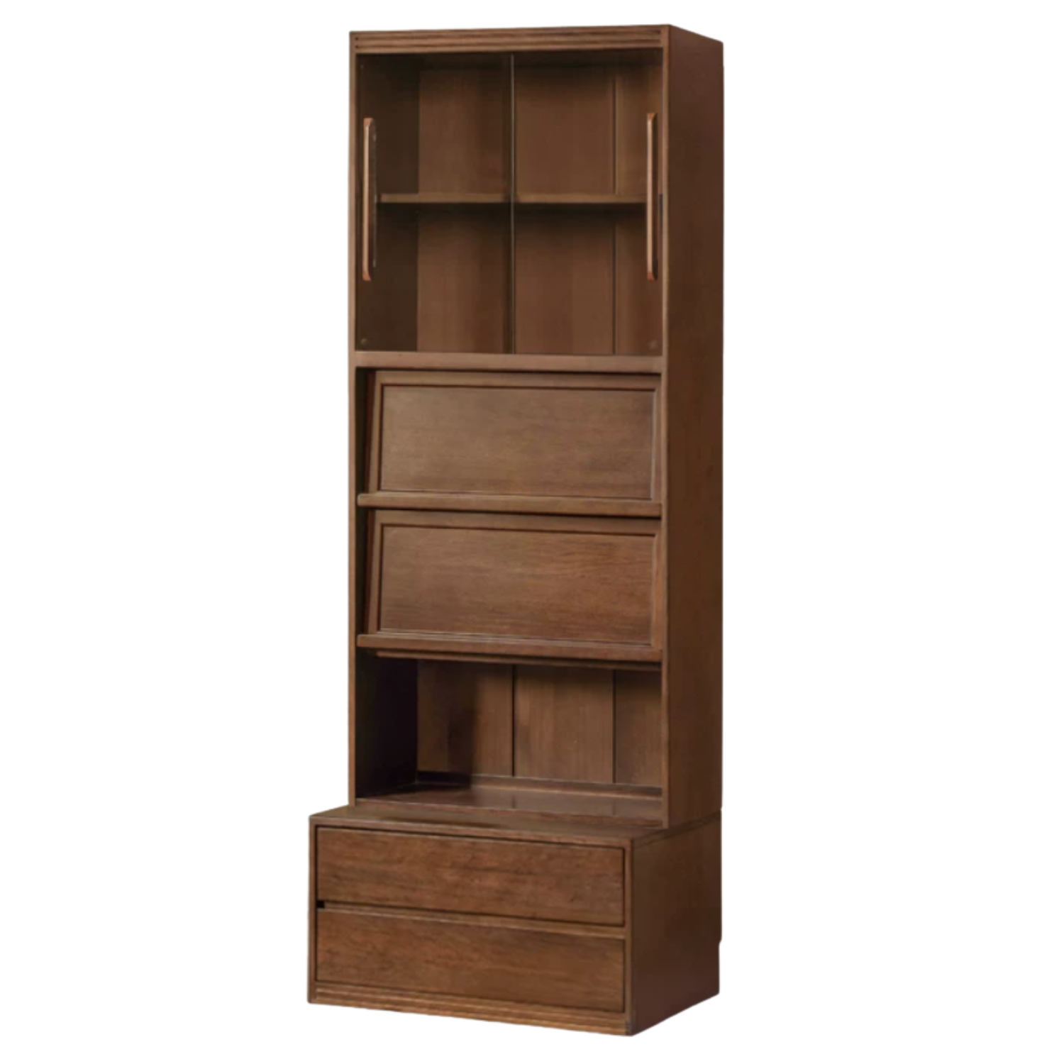 Sandalwood, Oak, Golden Pearwood, Ash Solid Wood Combination Bookcase