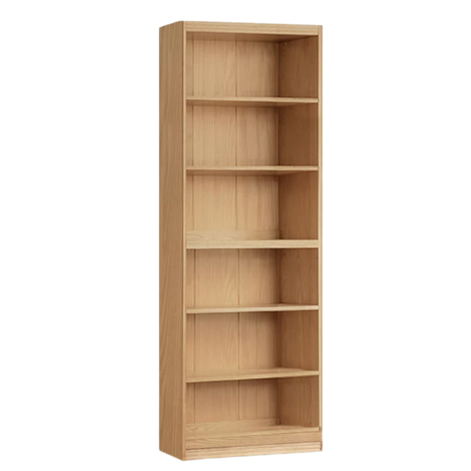 Ash Solid Wood Wall-Mounted Bookcase with Integrated Study Shelf