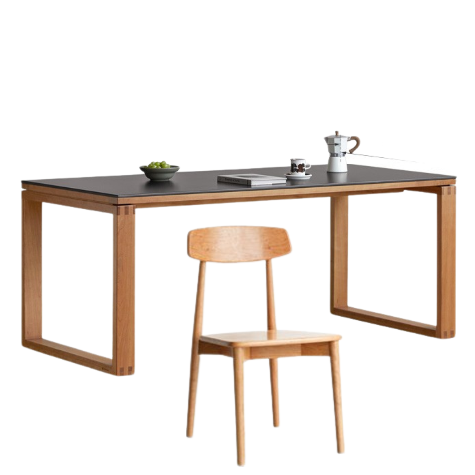 Cherry Wood Solid Wood Rock Table Modern Dining Table