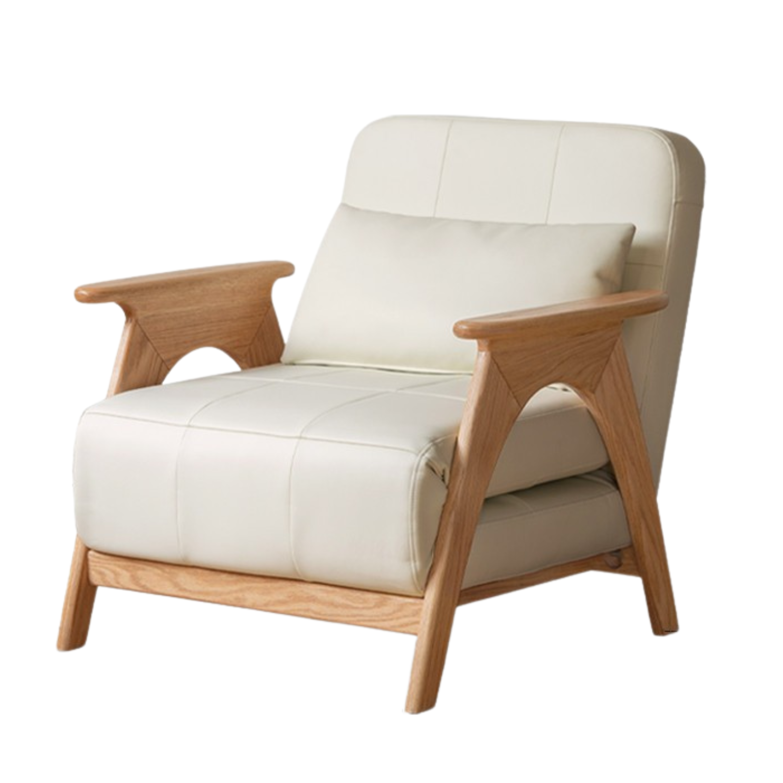 Oak solid wood folding dual-purpose sofa chair