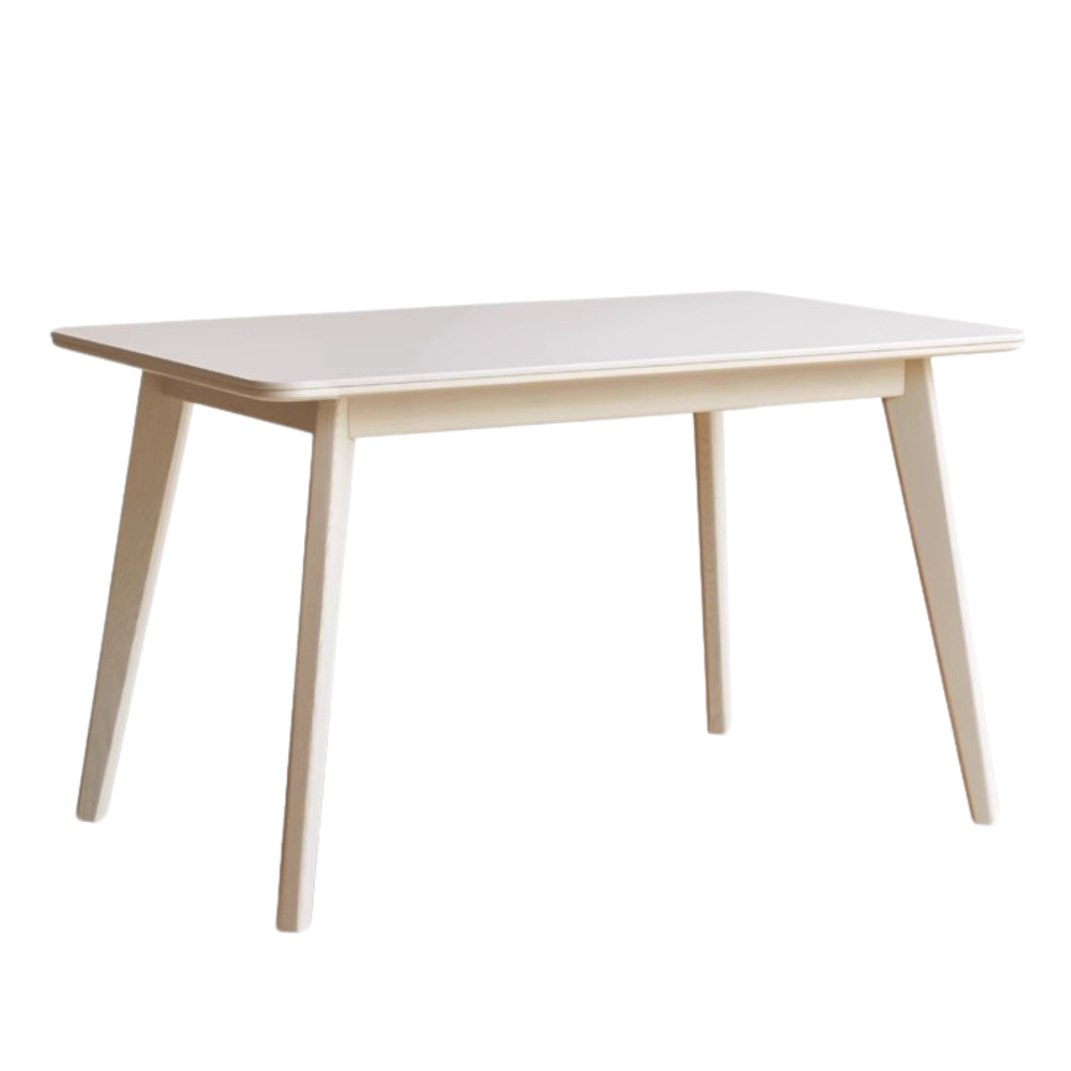 Birch solid wood Slate dining table cream wind white,