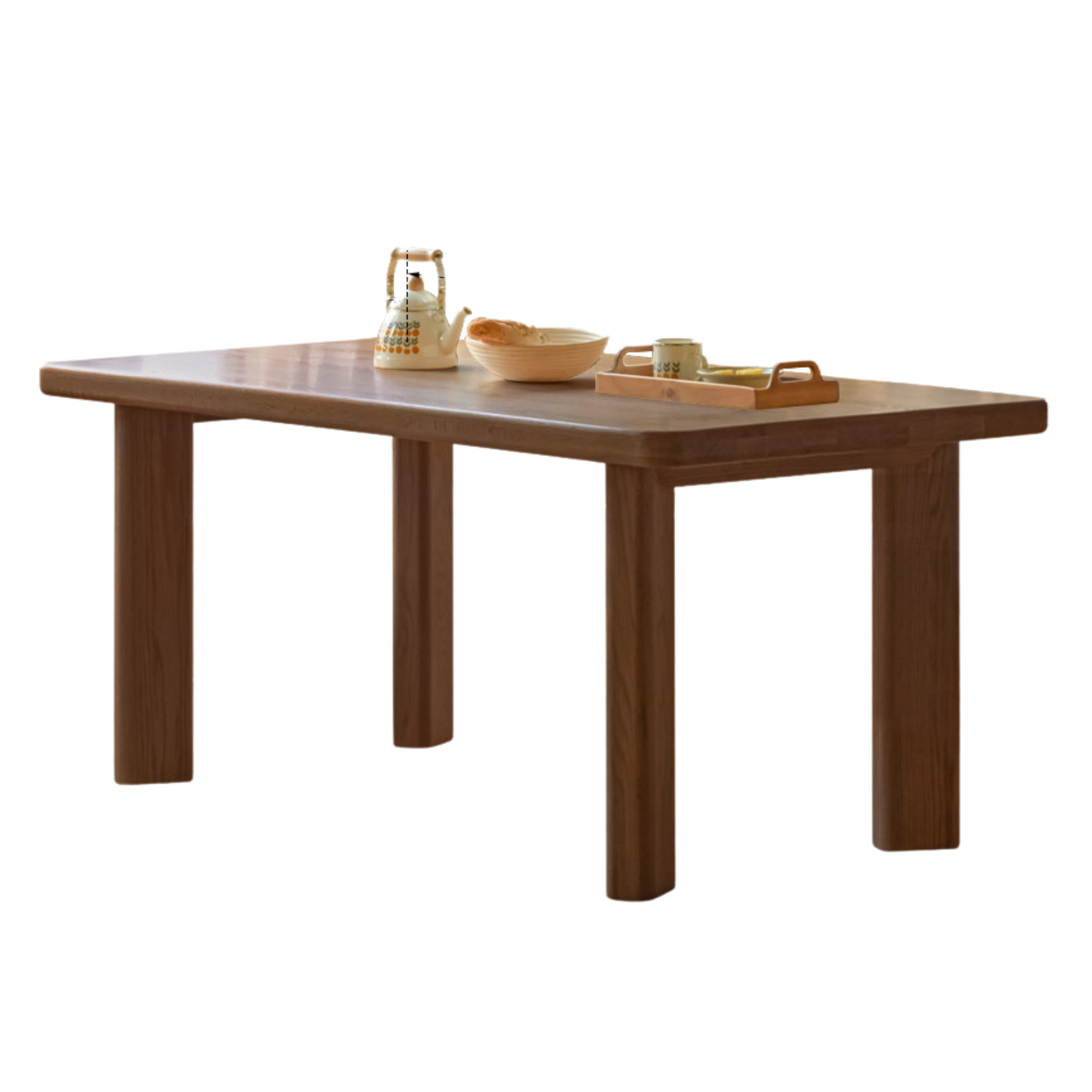 Oak solid wood large dining table table log style,