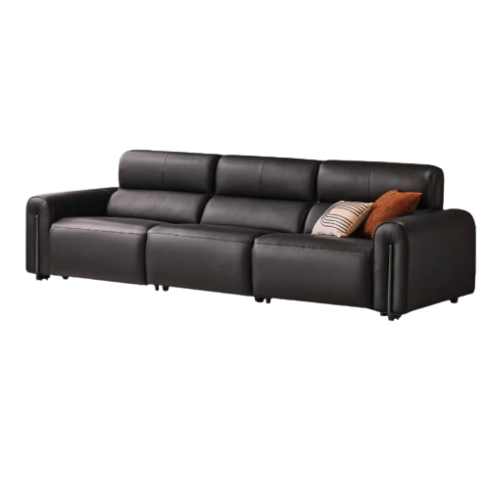 Leather Electric Italian Zero Wall Black Leather Sofa