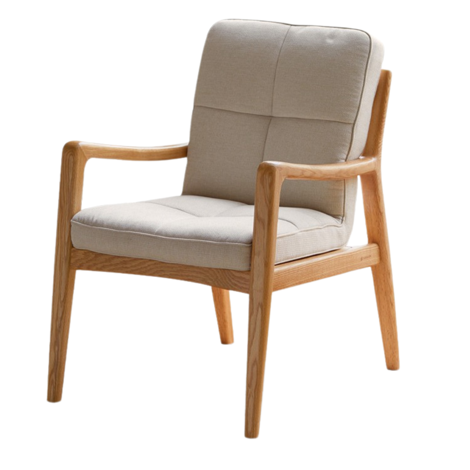 Oak Solid Wood Modern Backrest Cross-legged chair