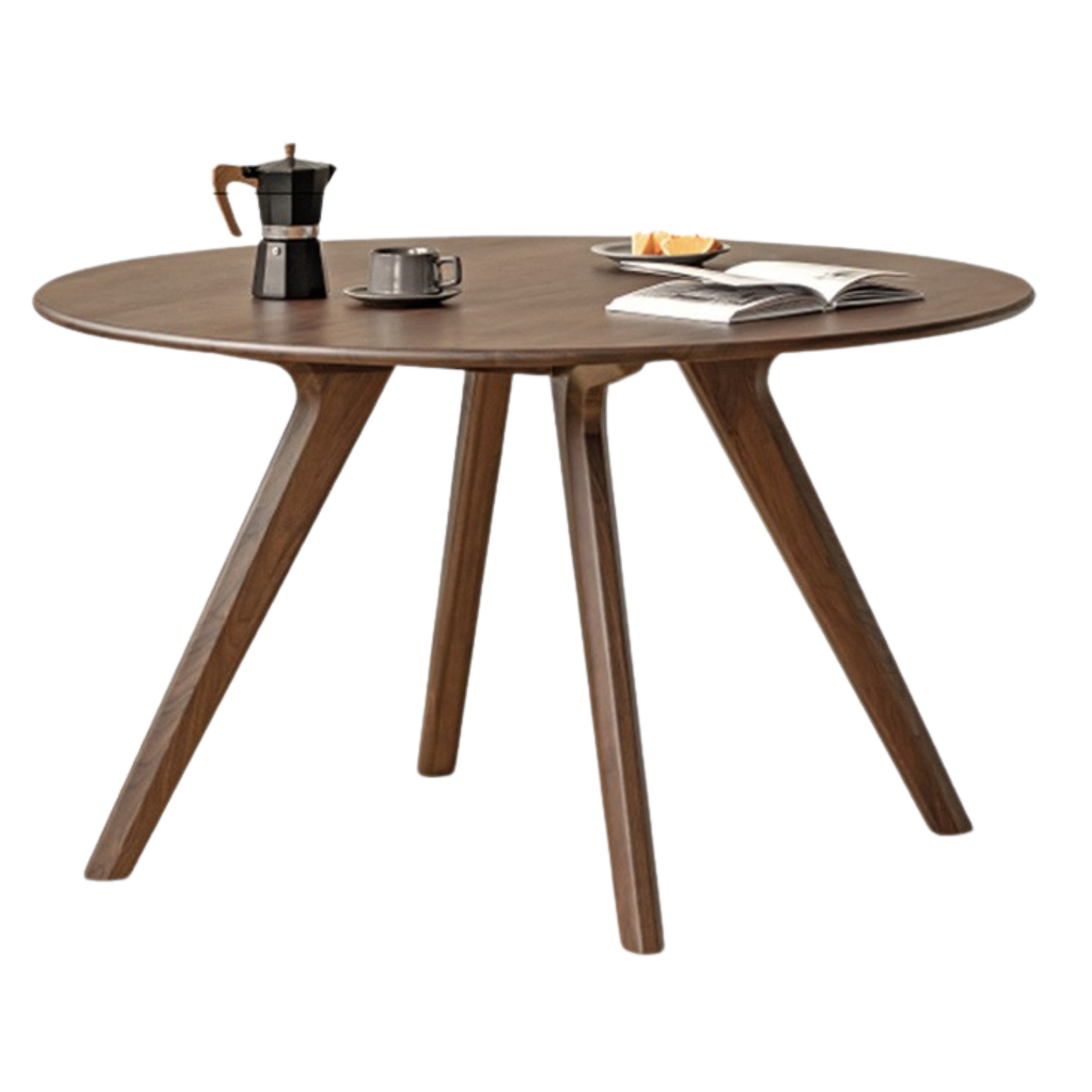 Black walnut solid wood retro round dining table